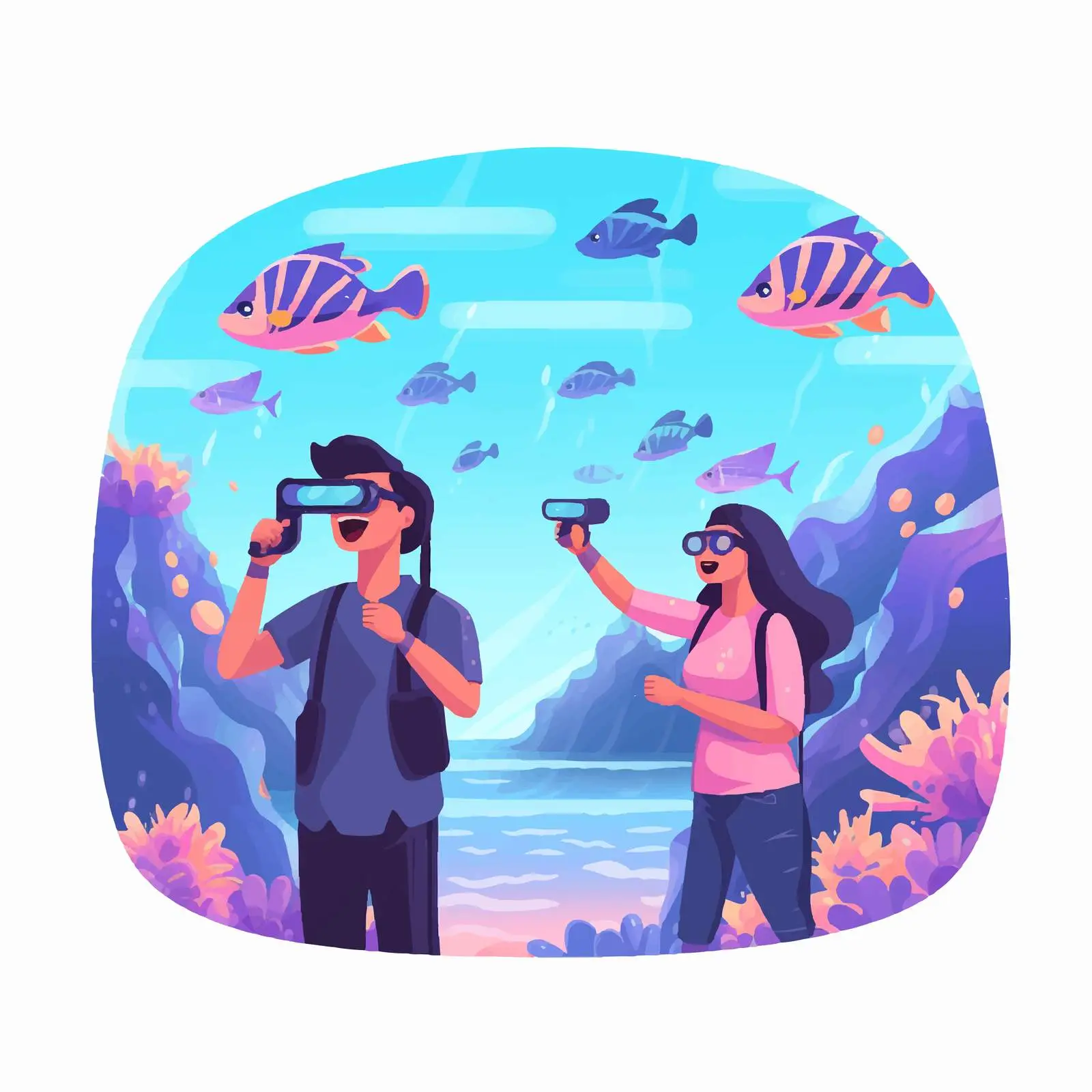 People Experiencing Virtual Reality Technology — free download from Dotvec