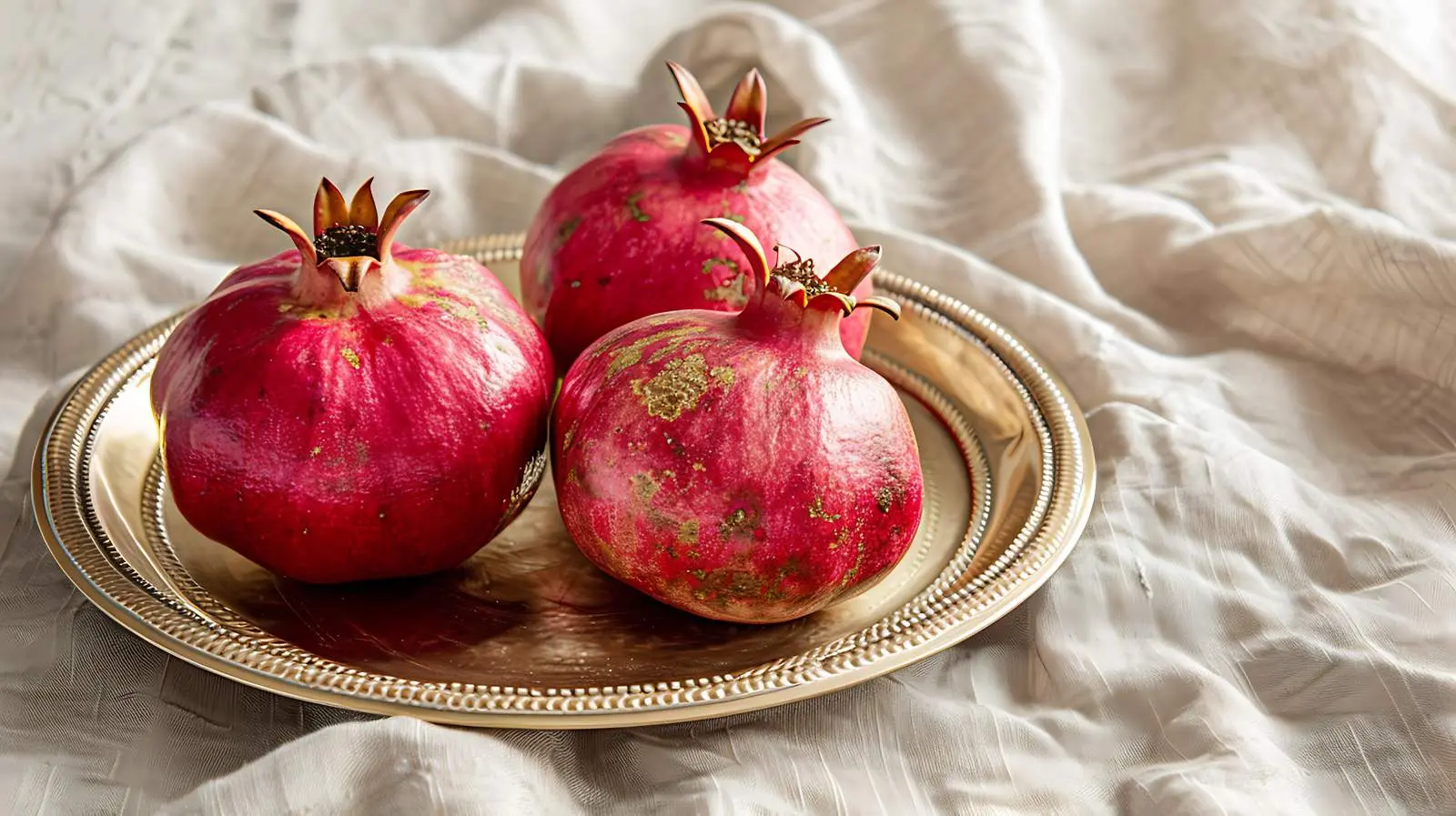 Pomegranates on Golden Plate Display — free download from Dotvec