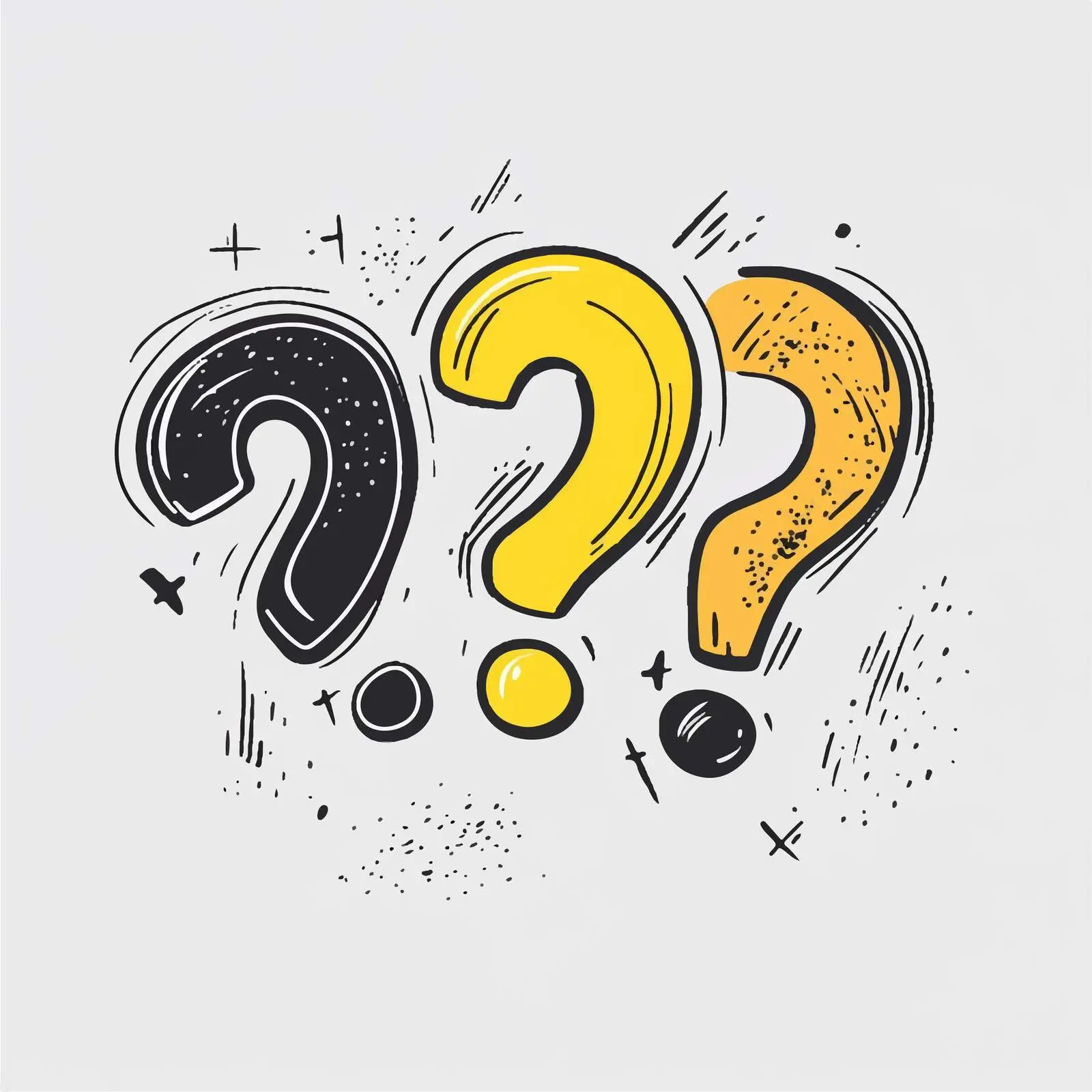 Cartoon Vector of Three Question Marks – free query image from Dotvec