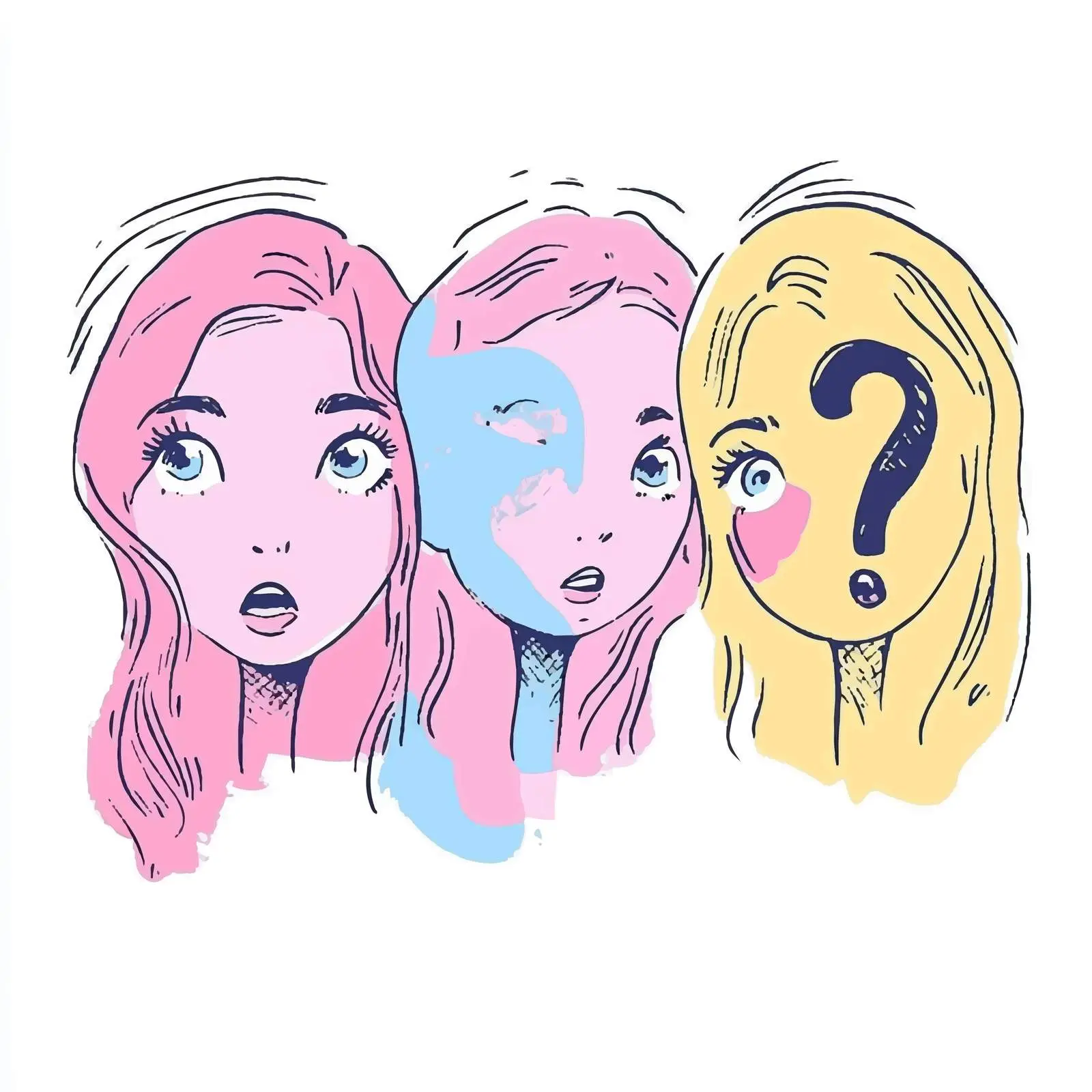 Cartoon Vector of Three Question Marks — free download from Dotvec