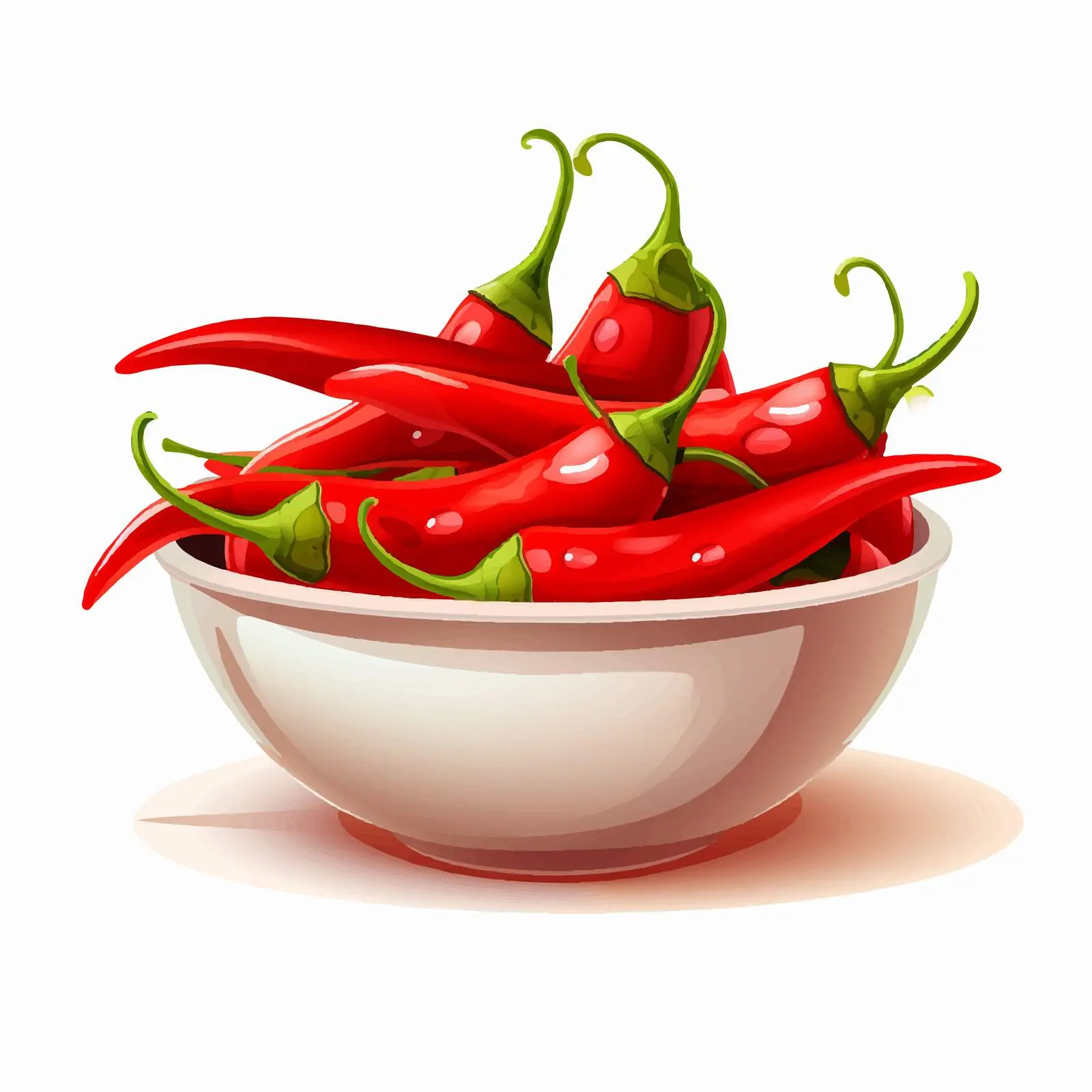 Three Red Chili Peppers in a Bowl – free chili pepper image from Dotvec