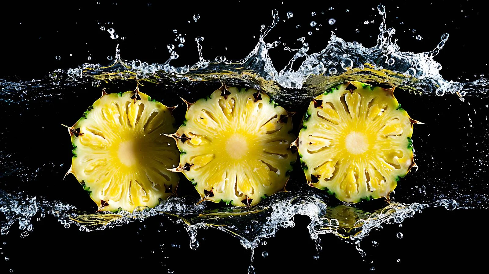 Vibrant pineapple slices on blue background — free download from Dotvec