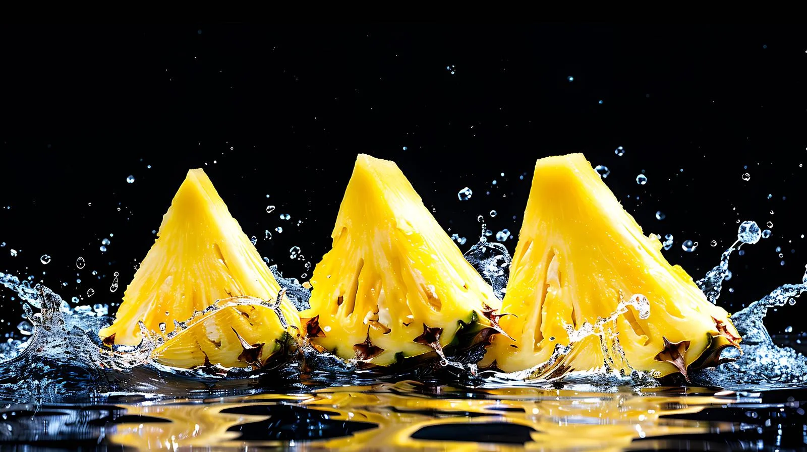Fresh Three Sliced Pineapple on Plate — free download from Dotvec