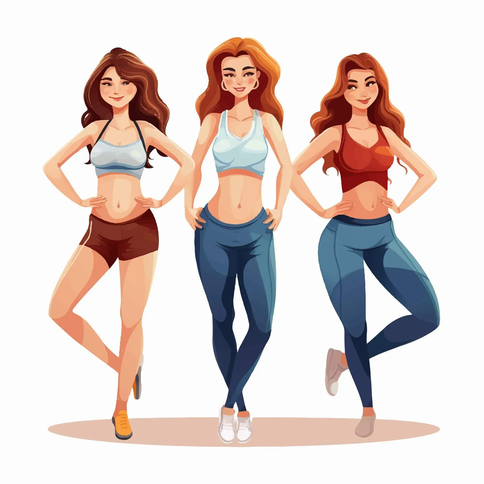 Diverse Girls in Yoga Suits – free strength image from Dotvec