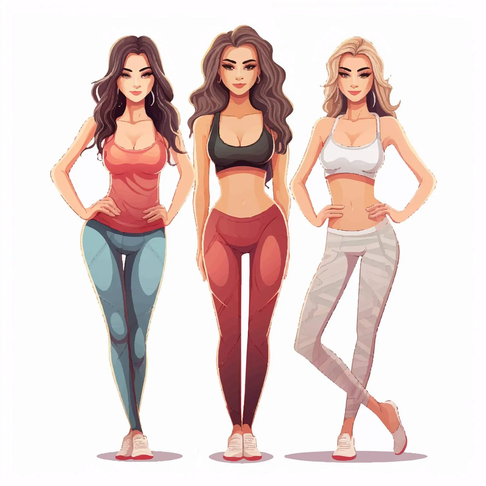 Diverse Girls in Yoga Suits – free strength image from Dotvec