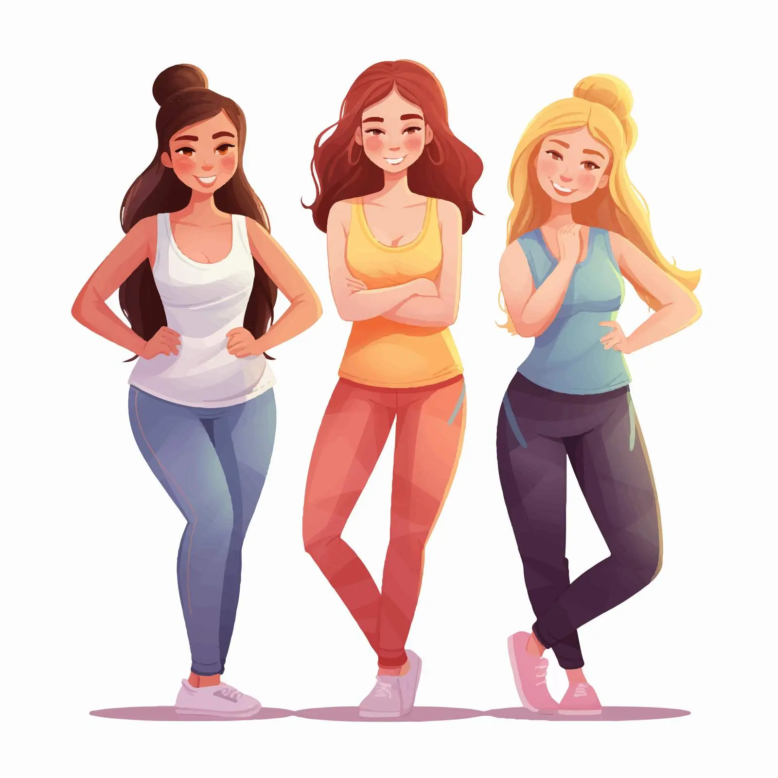 Diverse Girls in Yoga Suits Practicing Sports – free physical activity image from Dotvec