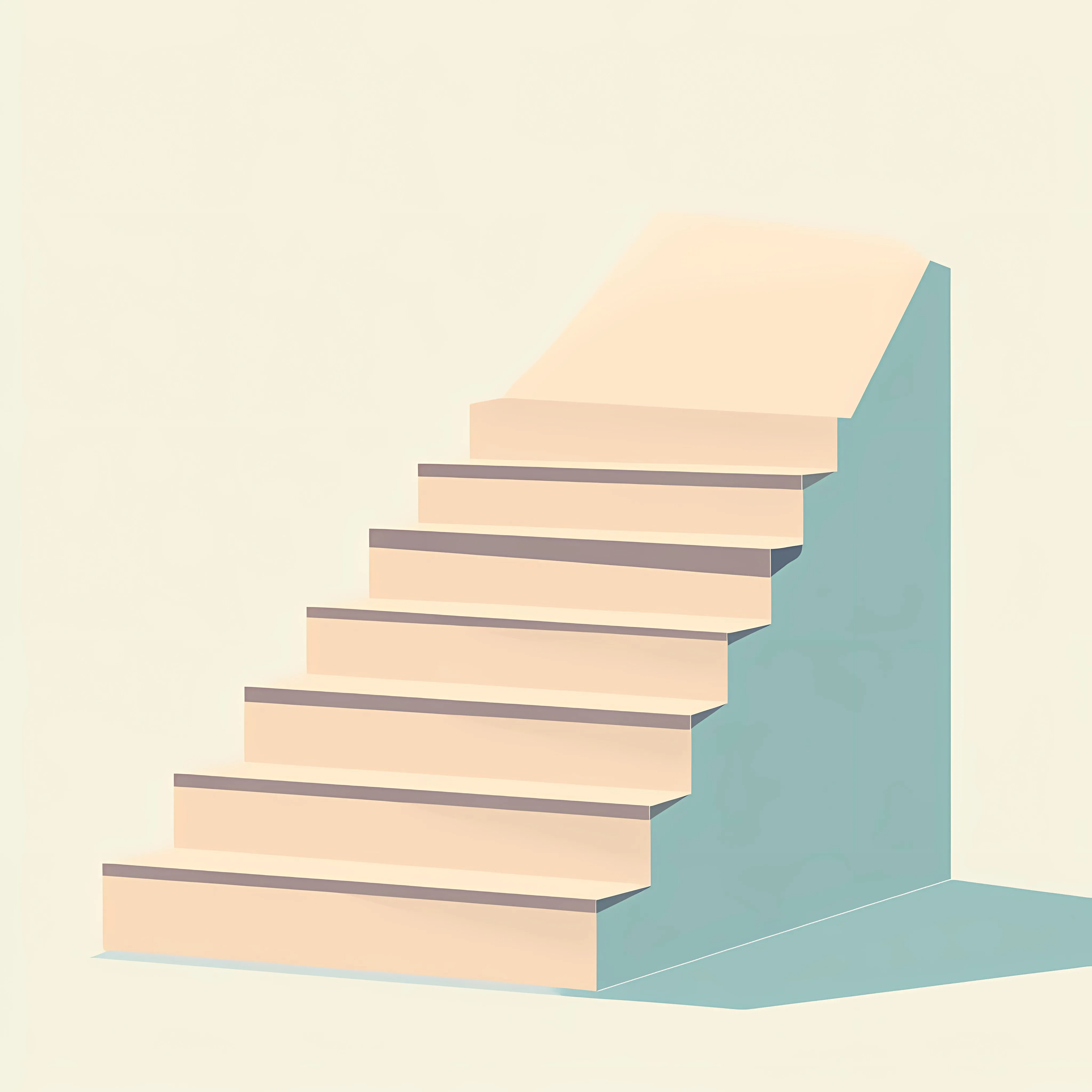 Three Steps Stair Drawing Flat Vector Illustration — free download from Dotvec