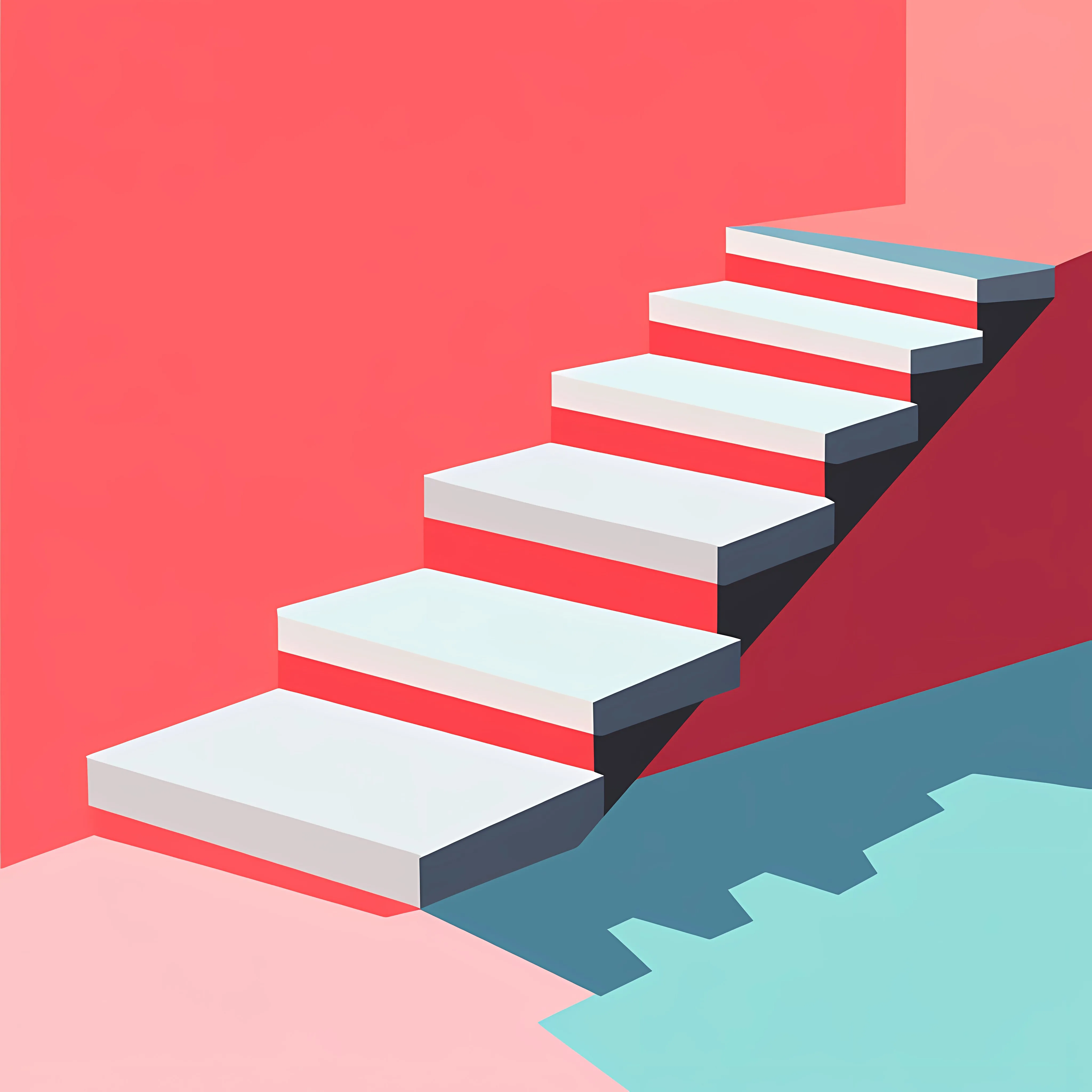 Three Steps Stair Flat Vector Illustration — free download from Dotvec