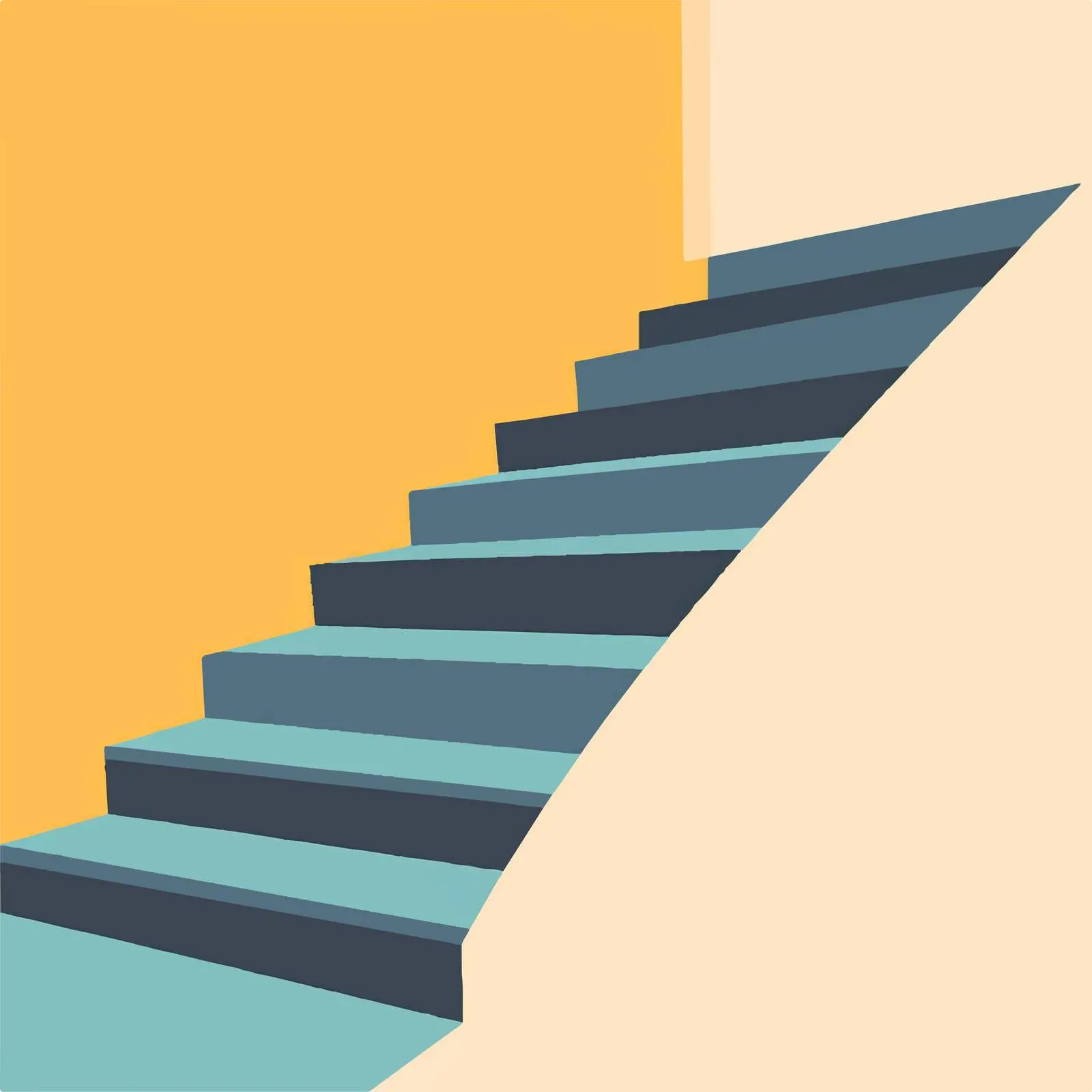 Three Steps Stair Flat Vector Illustration — free download from Dotvec