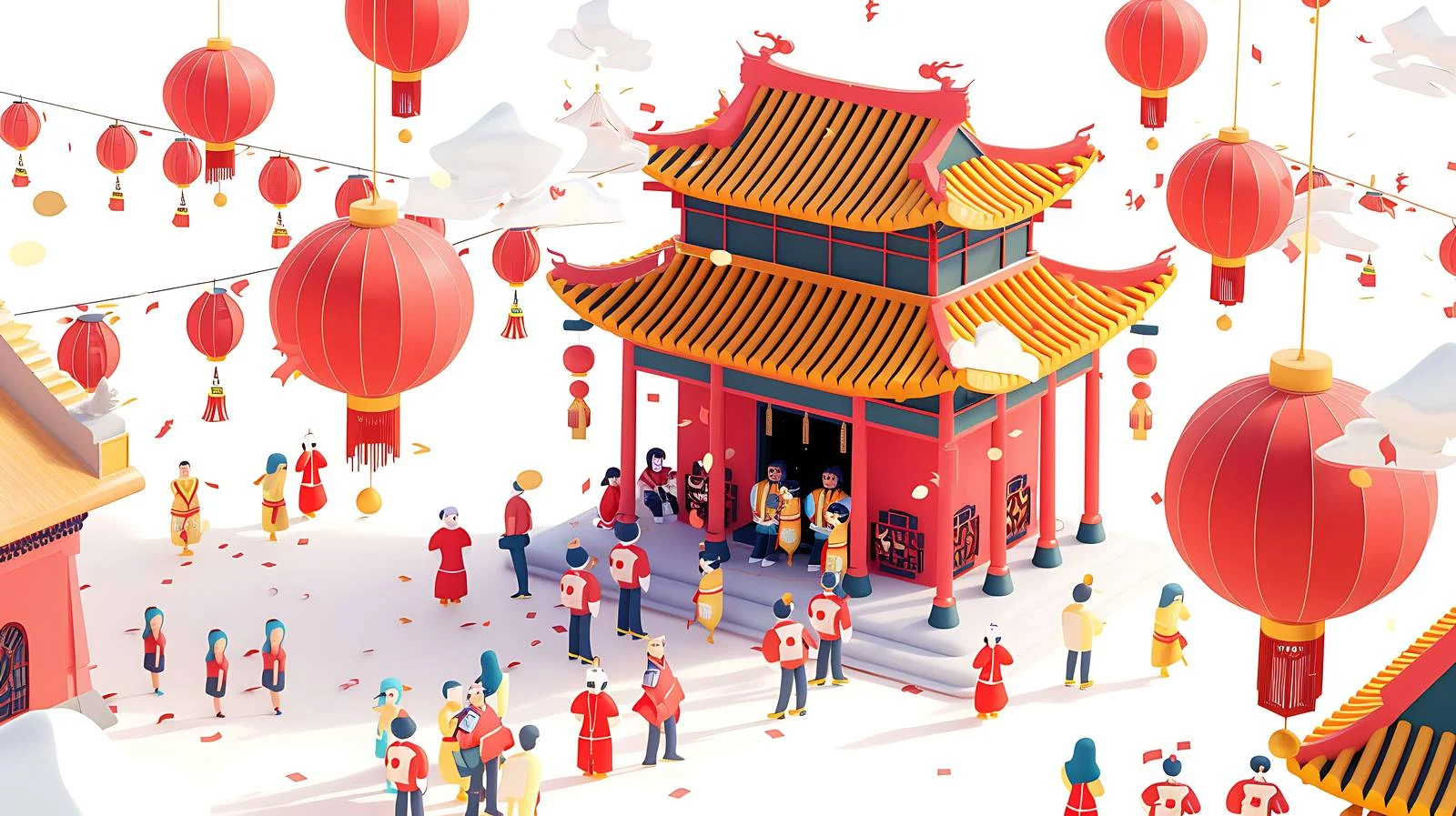 New Year Celebration at Tiantai Mountain — free download from Dotvec