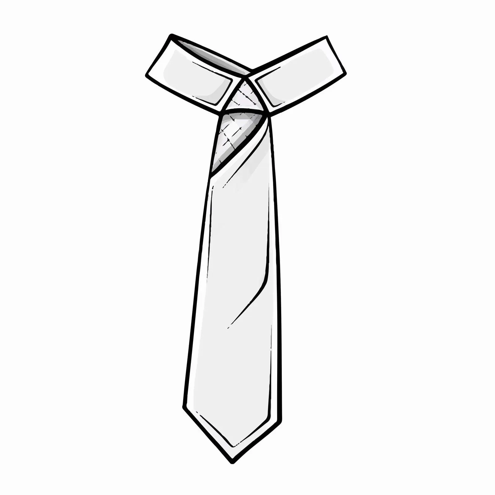Outline Vector Illustration of a Tie – free graphic representation image from Dotvec