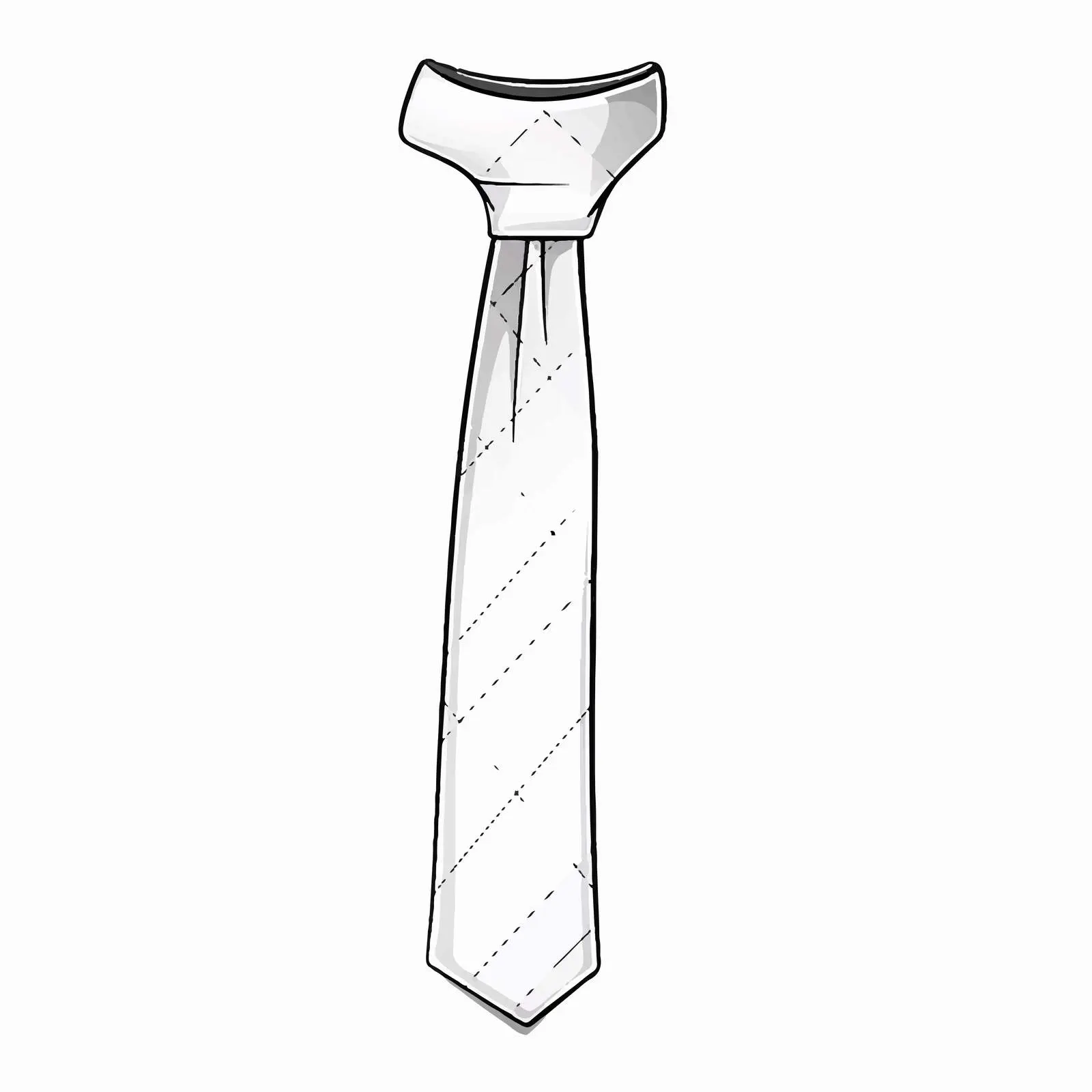 Elegant Tie Outline Vector Illustration – free neckwear image from Dotvec