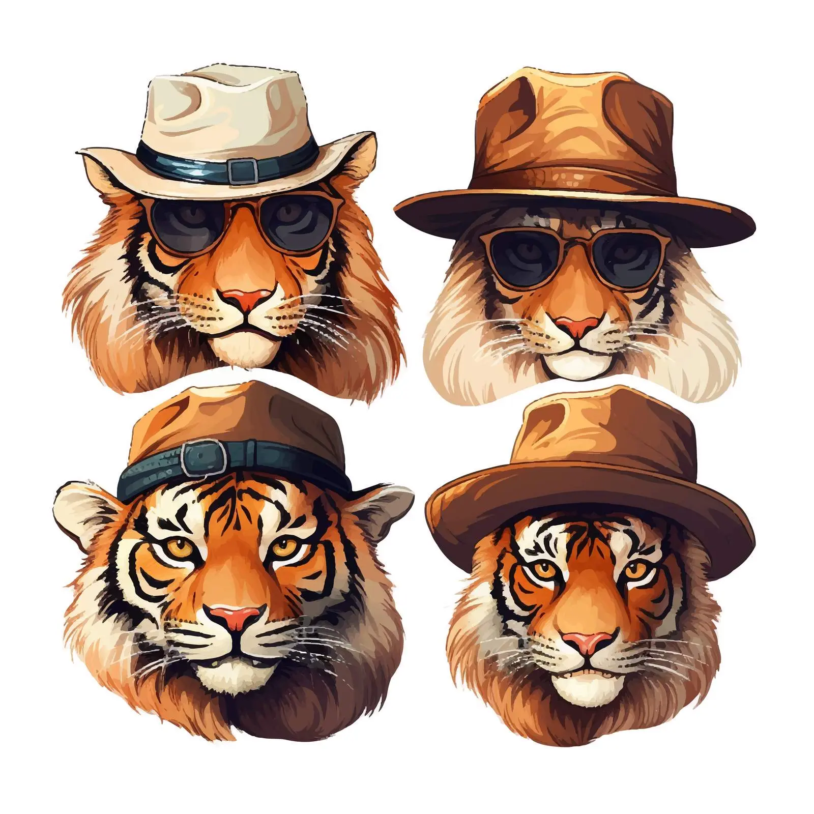 Tiger and Koala Character Vector Illustration — free download from Dotvec