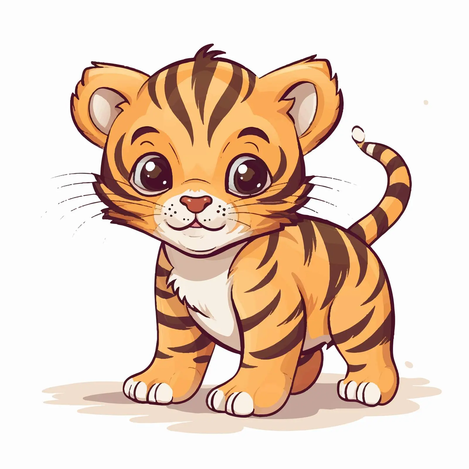 Tiger Cub Line Vector Illustration — free download from Dotvec