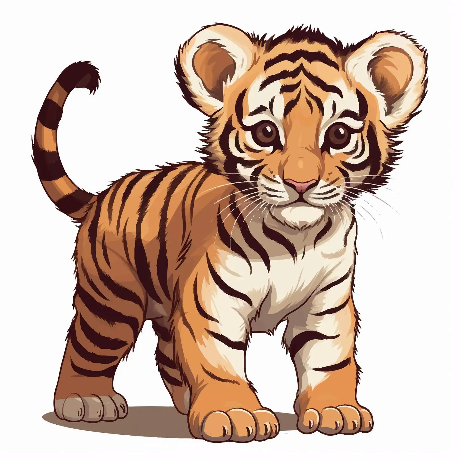 Tiger Cub Vector Illustration on White Background — free download from Dotvec