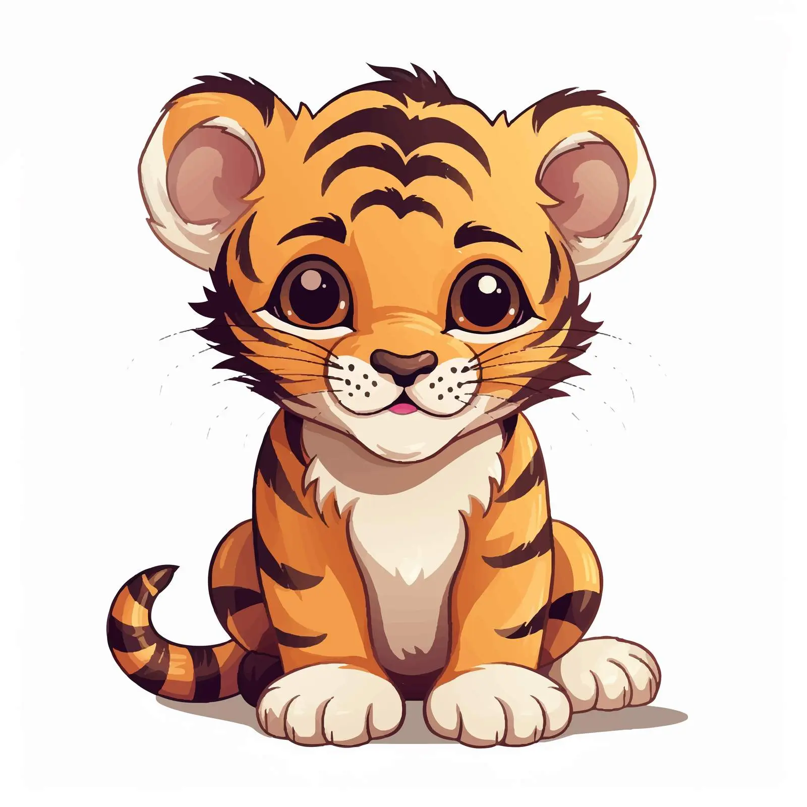 Tiger Cub Vector Illustration on White Background — free download from Dotvec