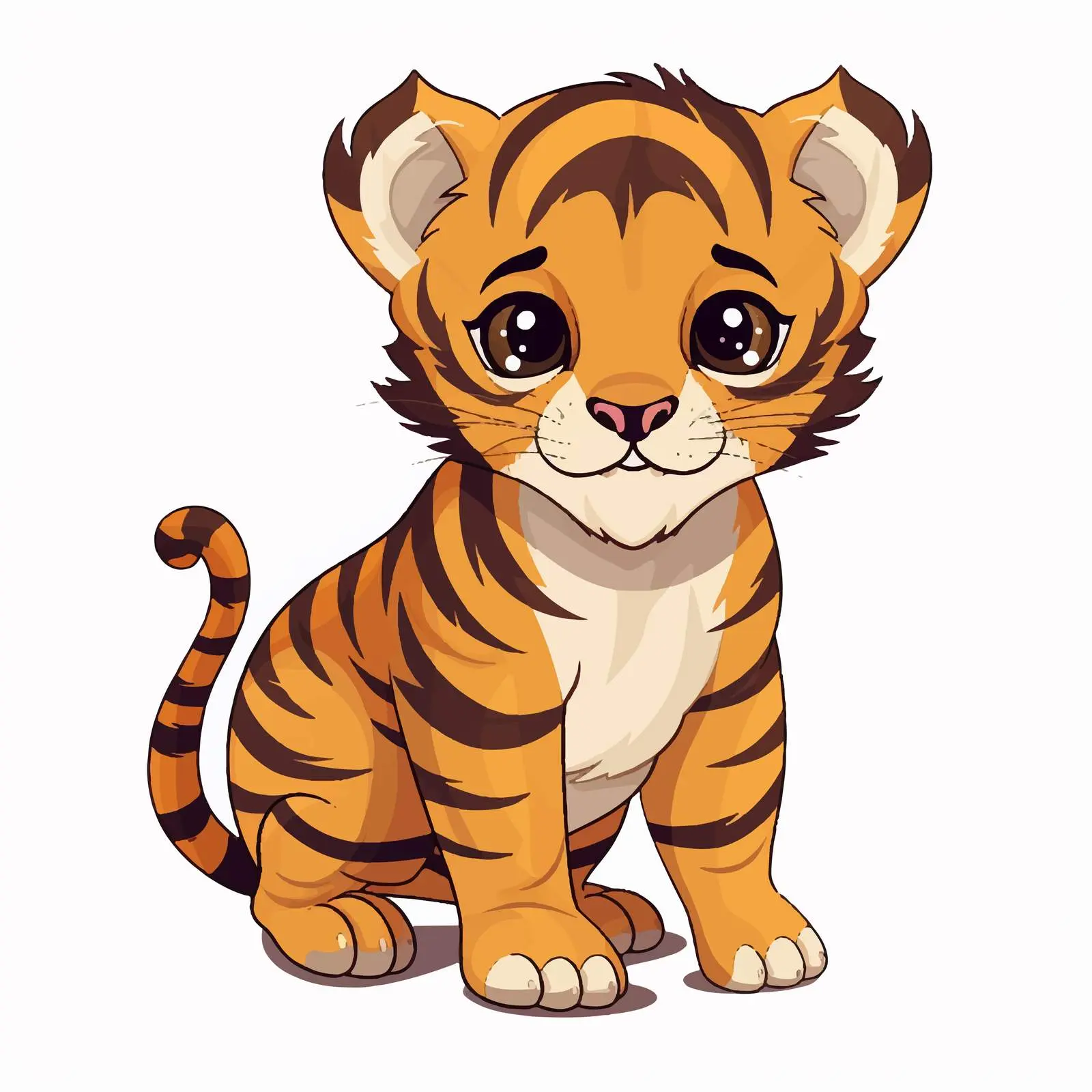 Tiger Cub Vector Illustration on White Background – free cute tiger image from Dotvec