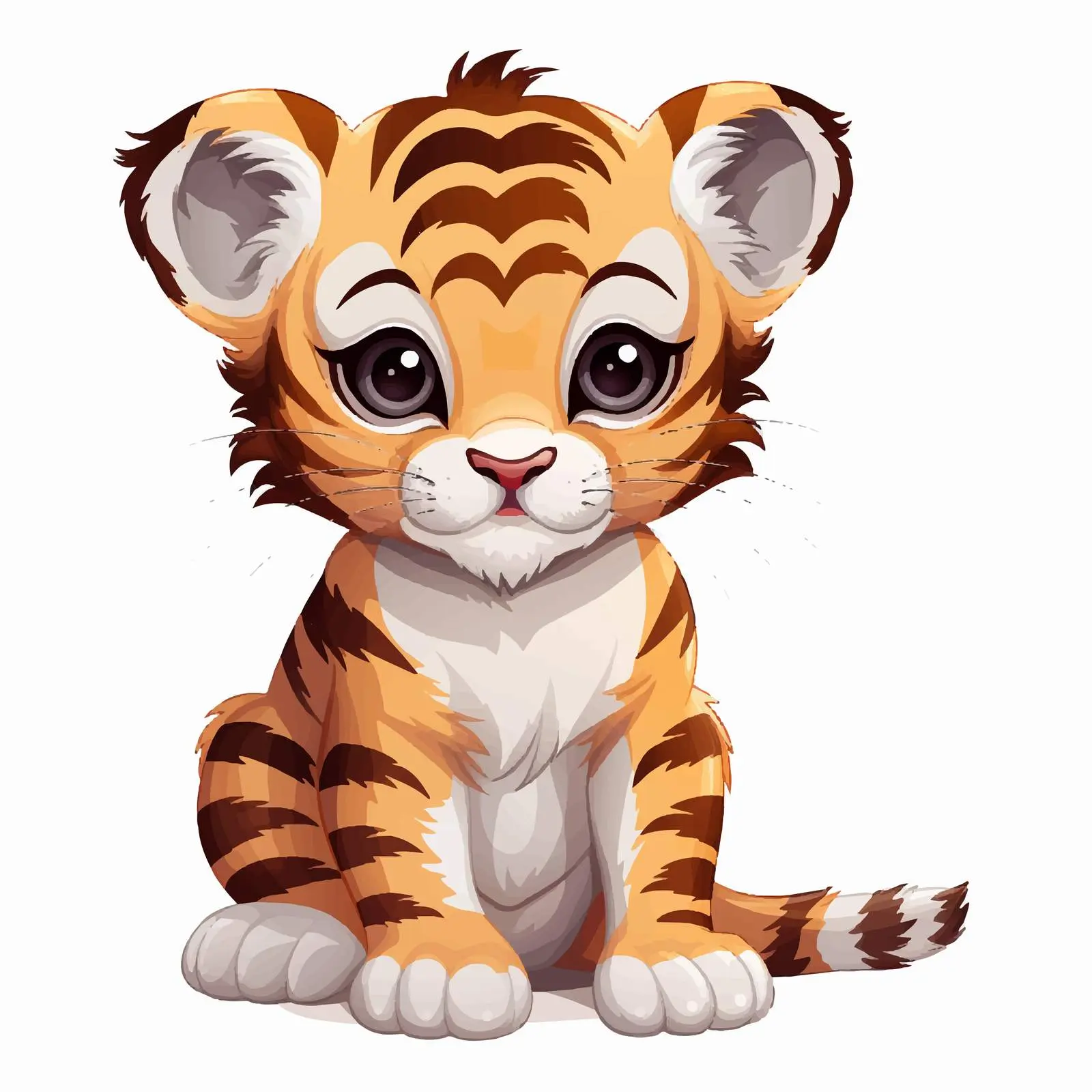Tiger Cub Vector Illustration on White Background — free download from Dotvec