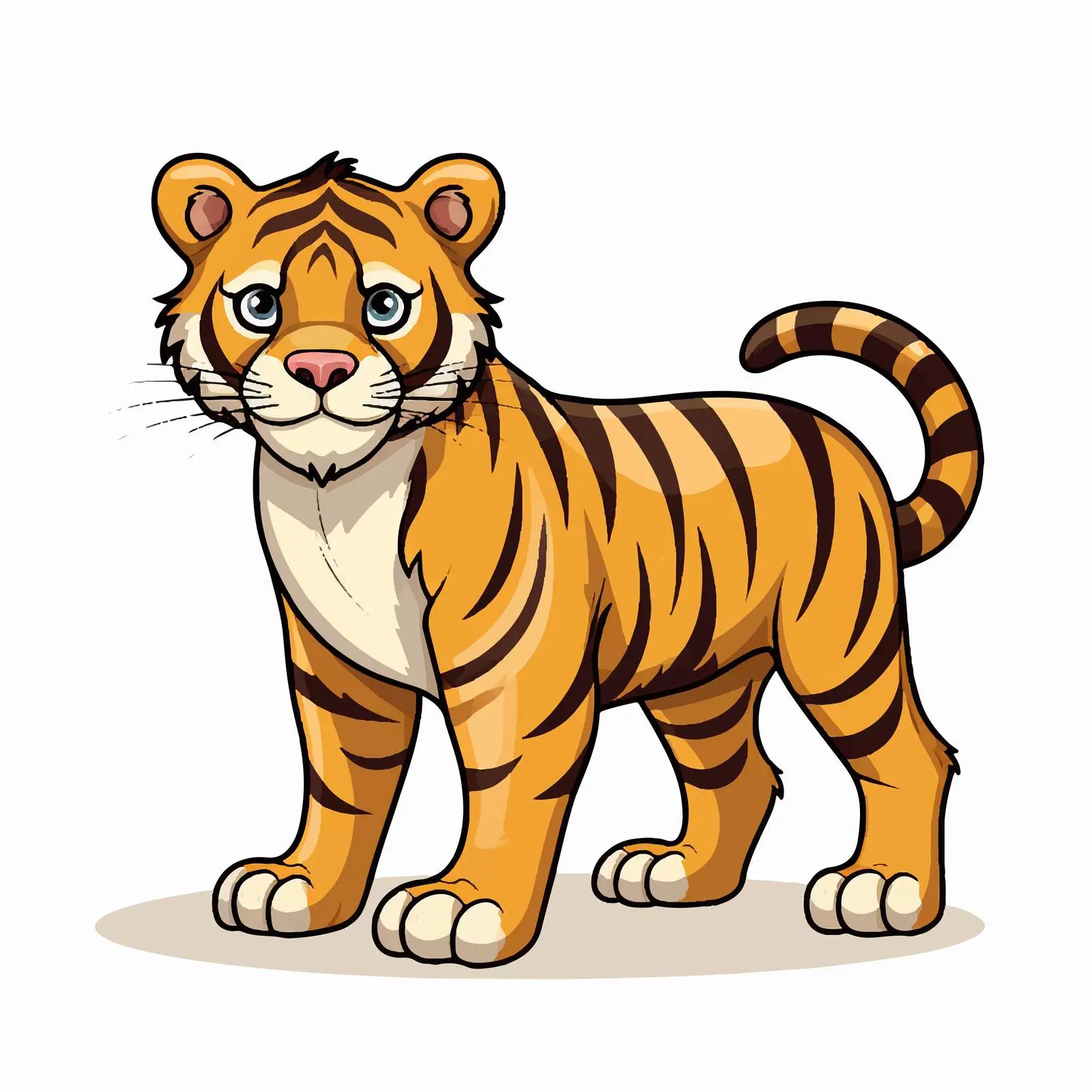 Cartoon Tiger Vector Illustration – free cute tiger image from Dotvec