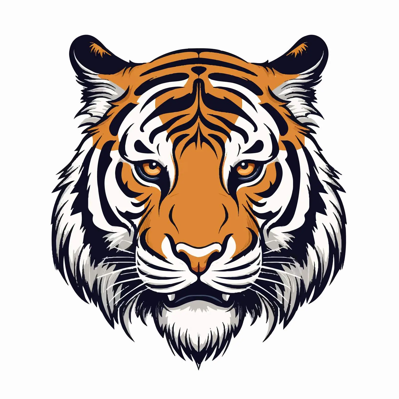 Cartoon Tiger Line Vector Illustration – free stylized tiger image from Dotvec