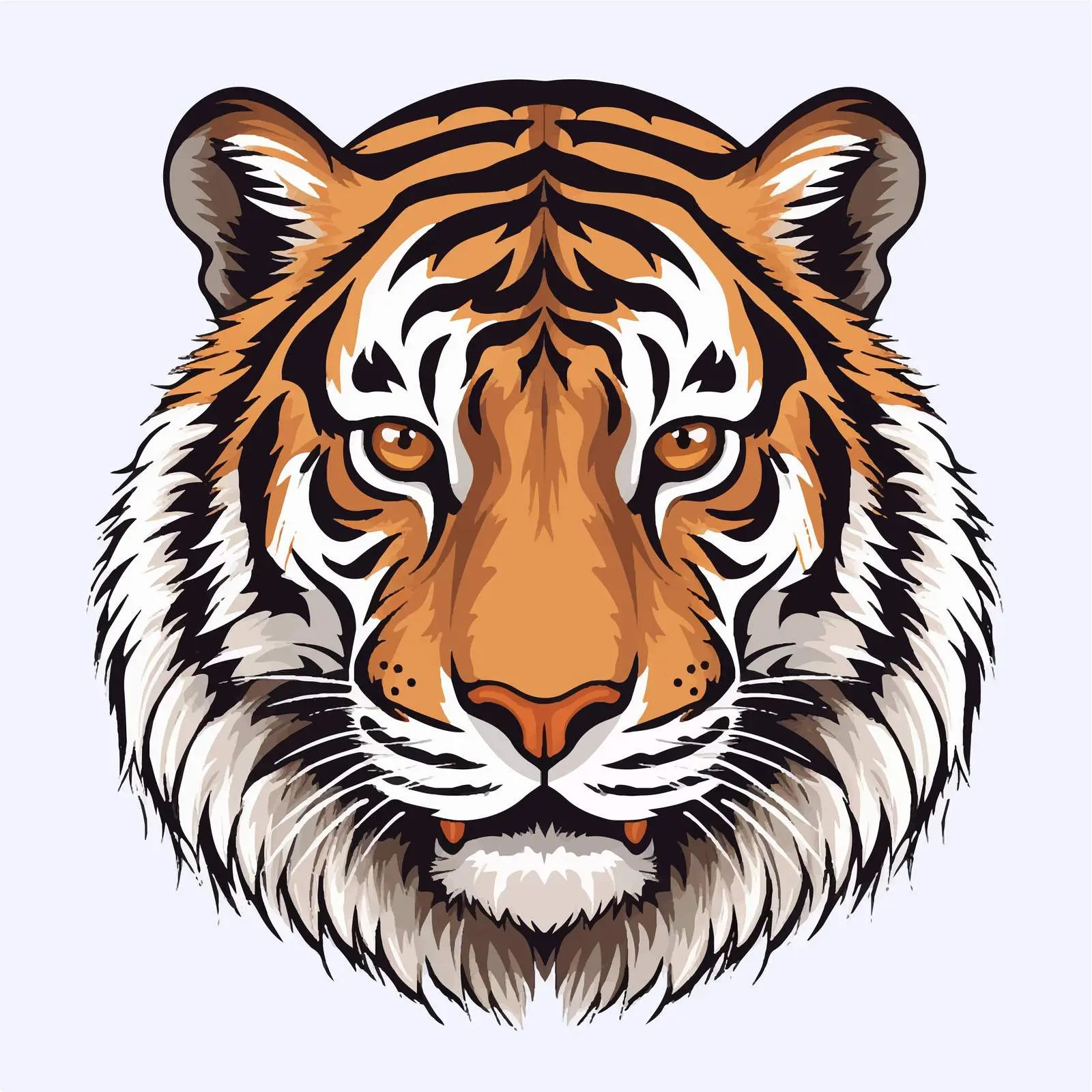 Tiger Line Vector Illustration on White Background — free download from Dotvec