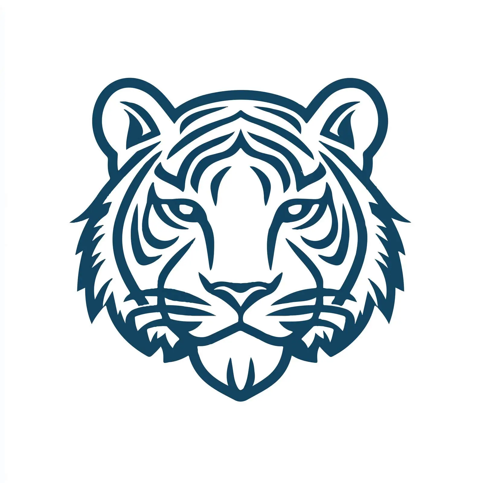 Tiger Logo Vector Outline Illustration on White – free stylized tiger image from Dotvec