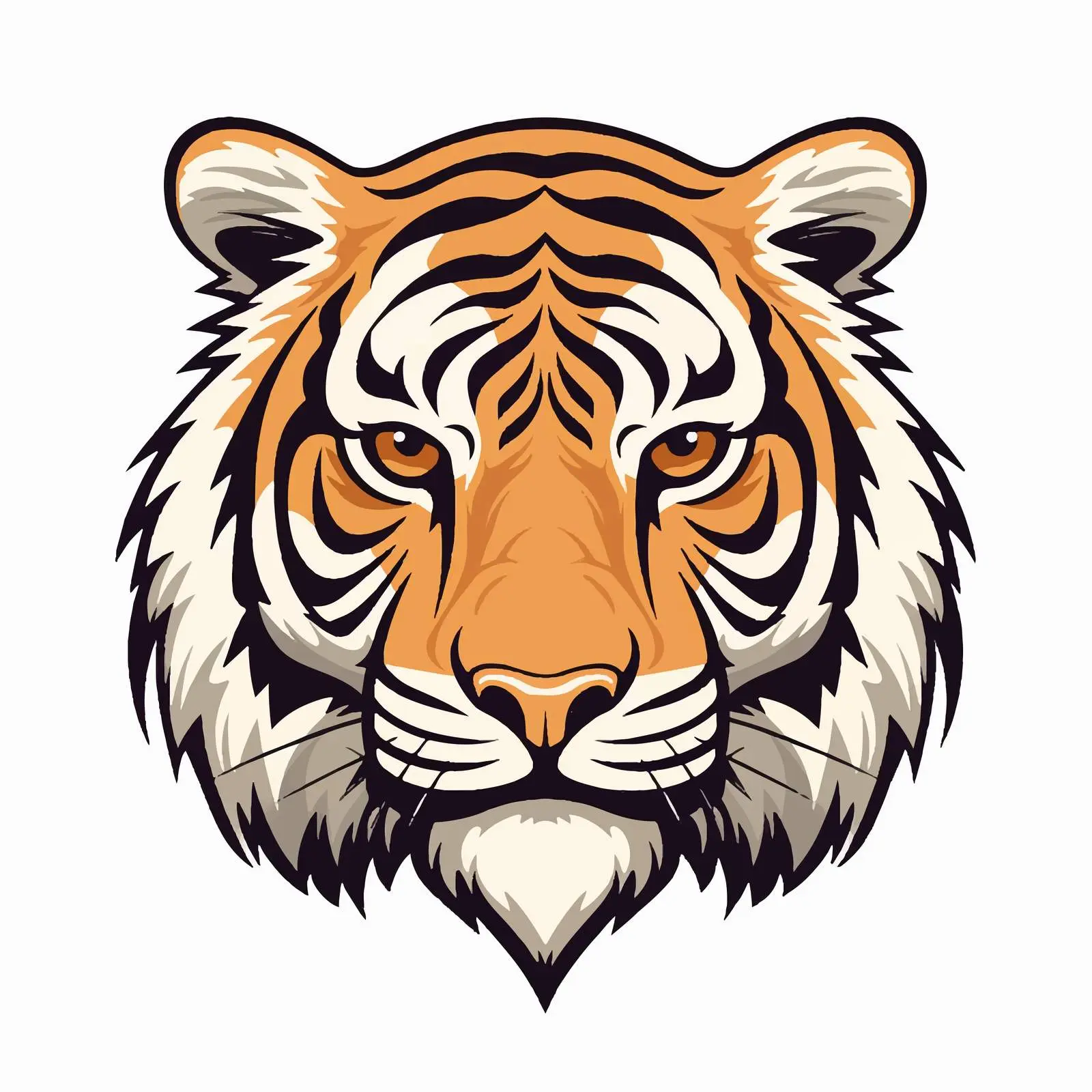Top View Tiger Vector Illustration on White Background — free download from Dotvec