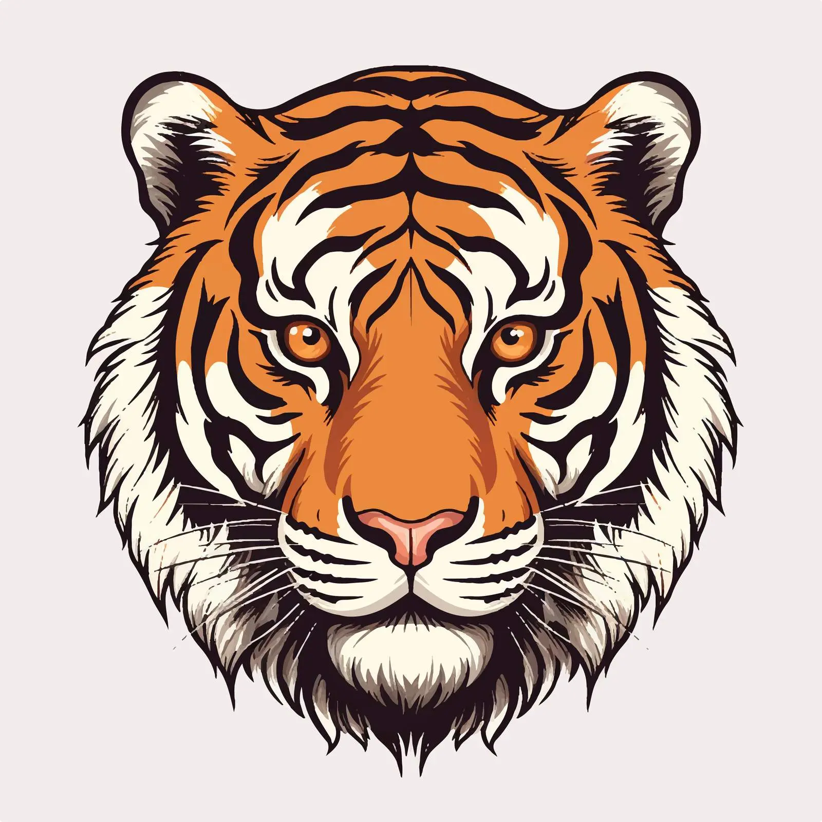 Top View Tiger Vector Illustration on White Background — free download from Dotvec