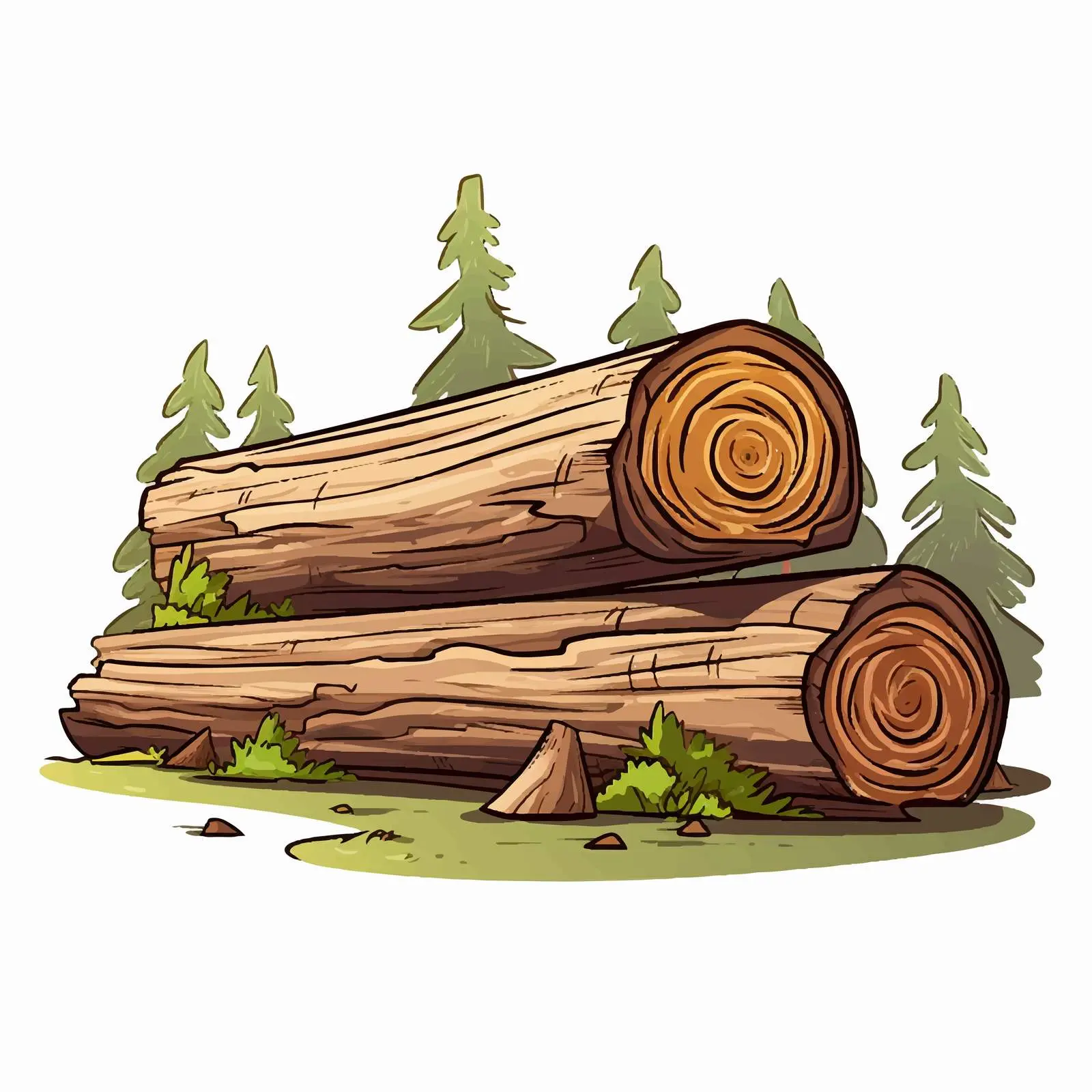 Timber Line Cartoon Vector Illustration — free download from Dotvec