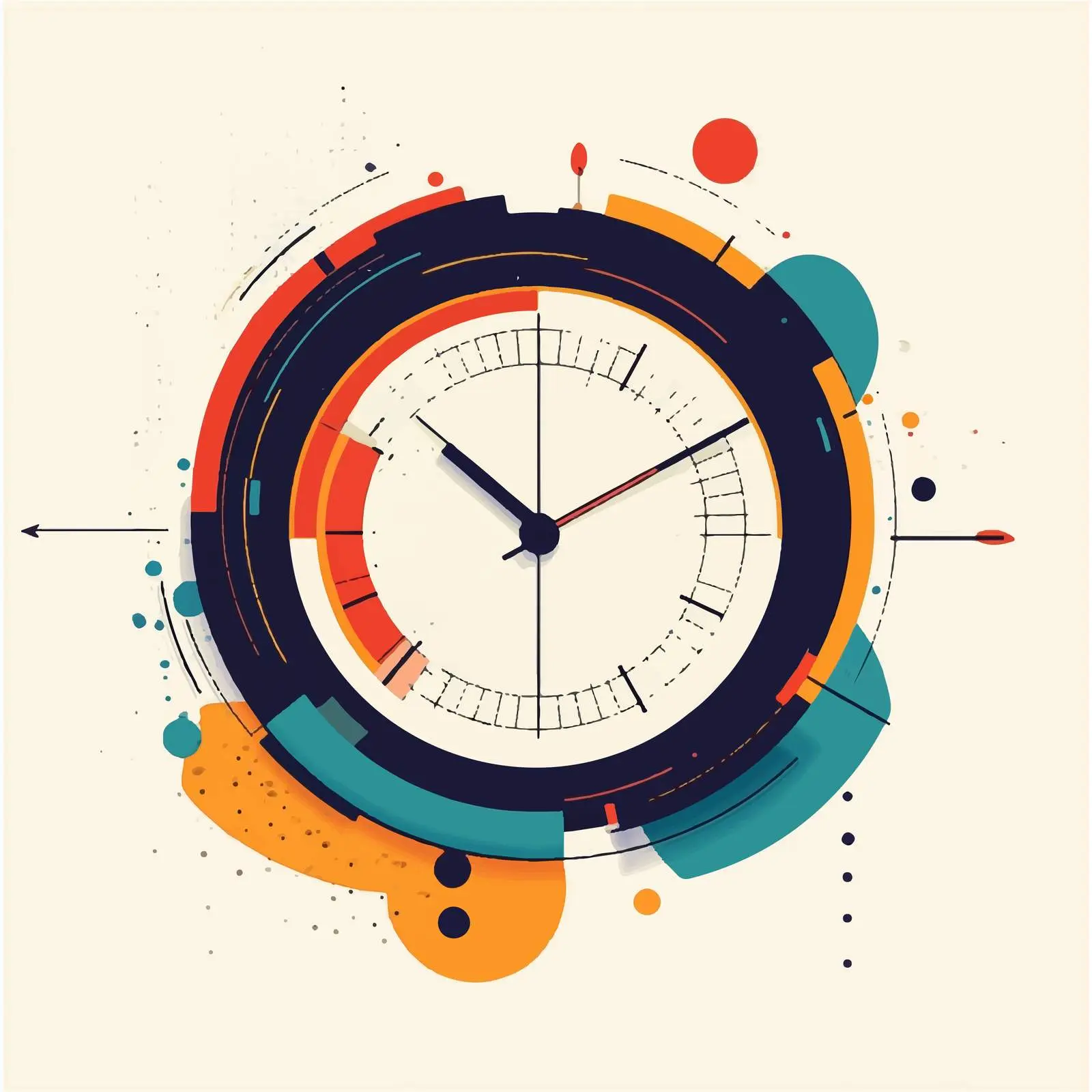 Elegant Time Design Flat Vector Illustration — free download from Dotvec