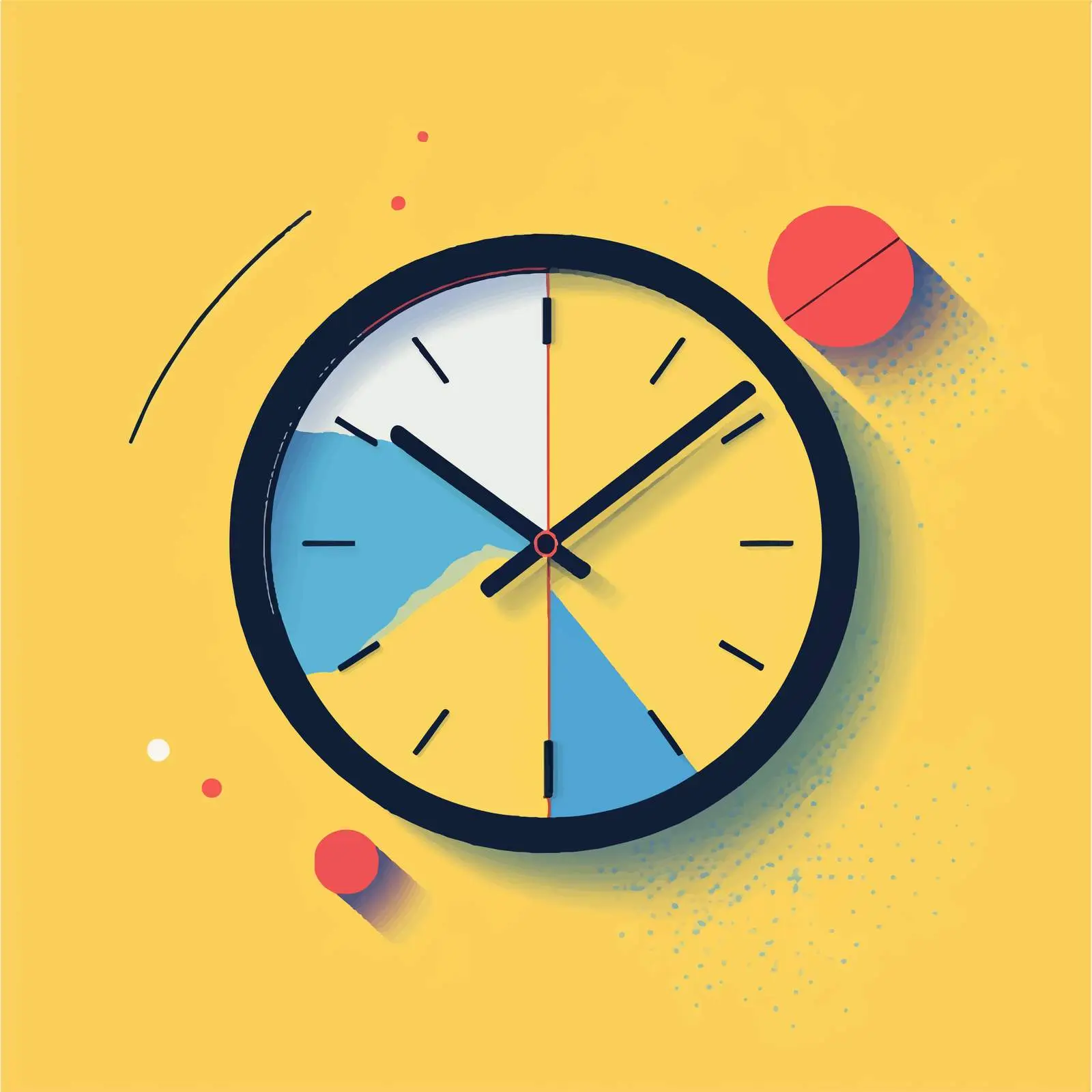Flat Vector Illustration of Time Design — free download from Dotvec