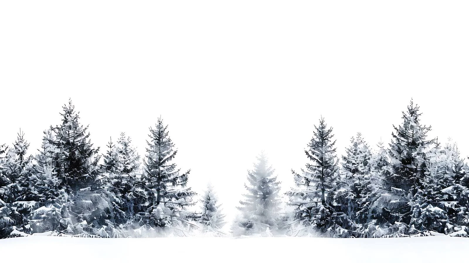Snowy winter landscape in isolated white — free download from Dotvec