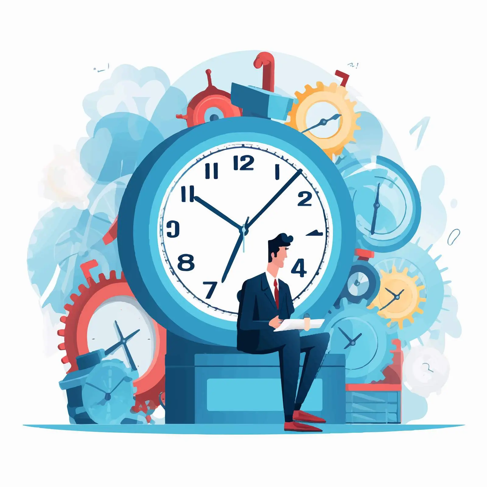 Cartoon Vector Time Management Illustration — free download from Dotvec
