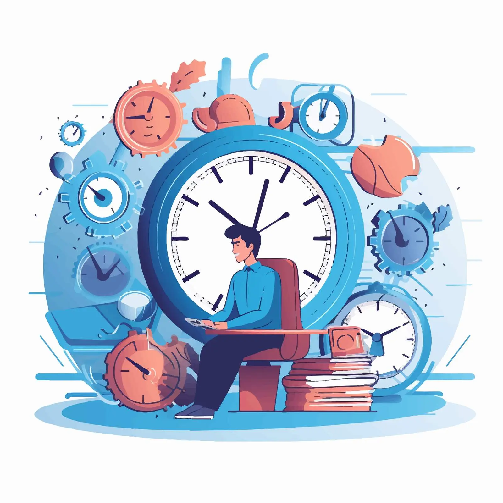 Time Management Cartoon Vector Illustration – free analytics image from Dotvec