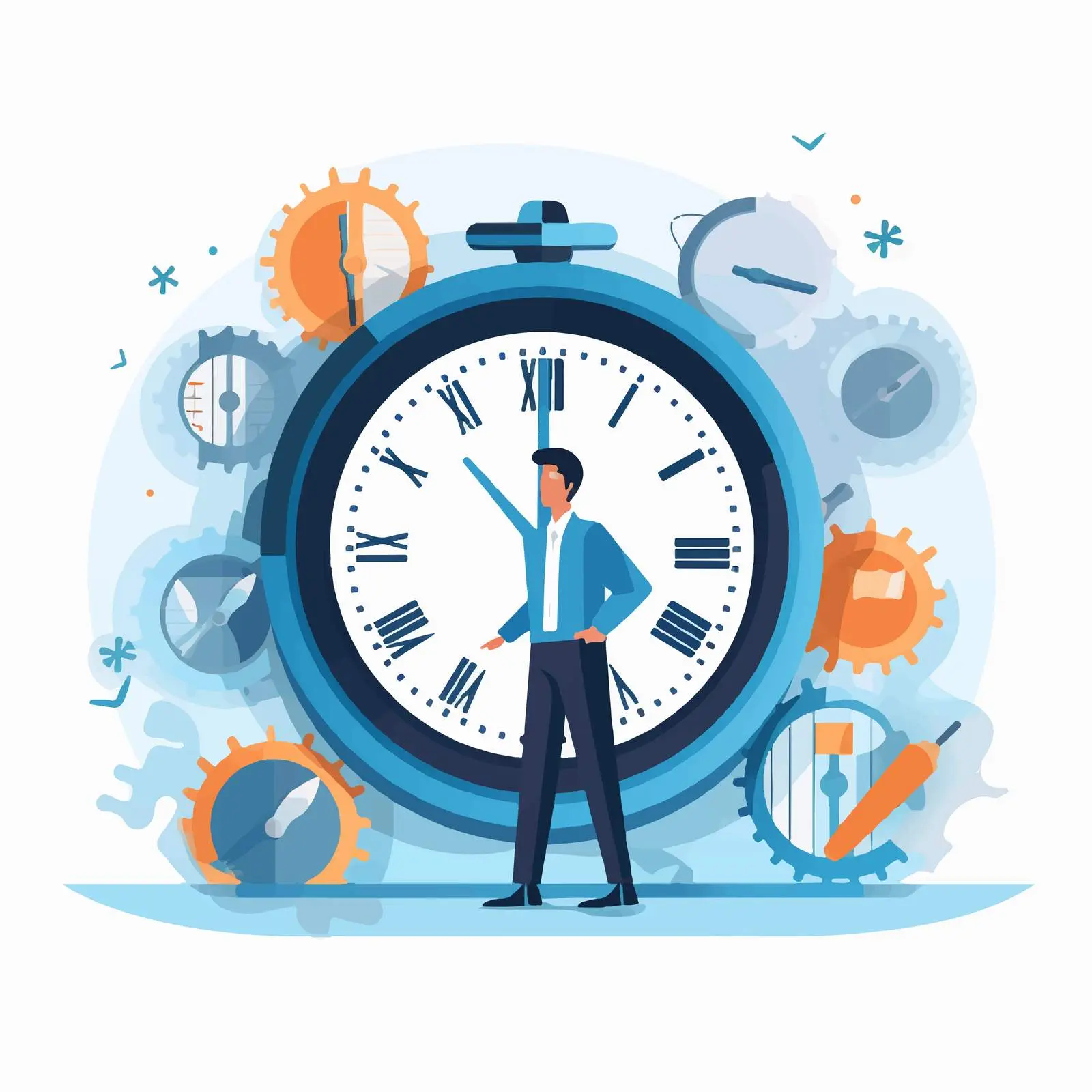 Time Management Cartoon Vector Illustration – free time optimization image from Dotvec