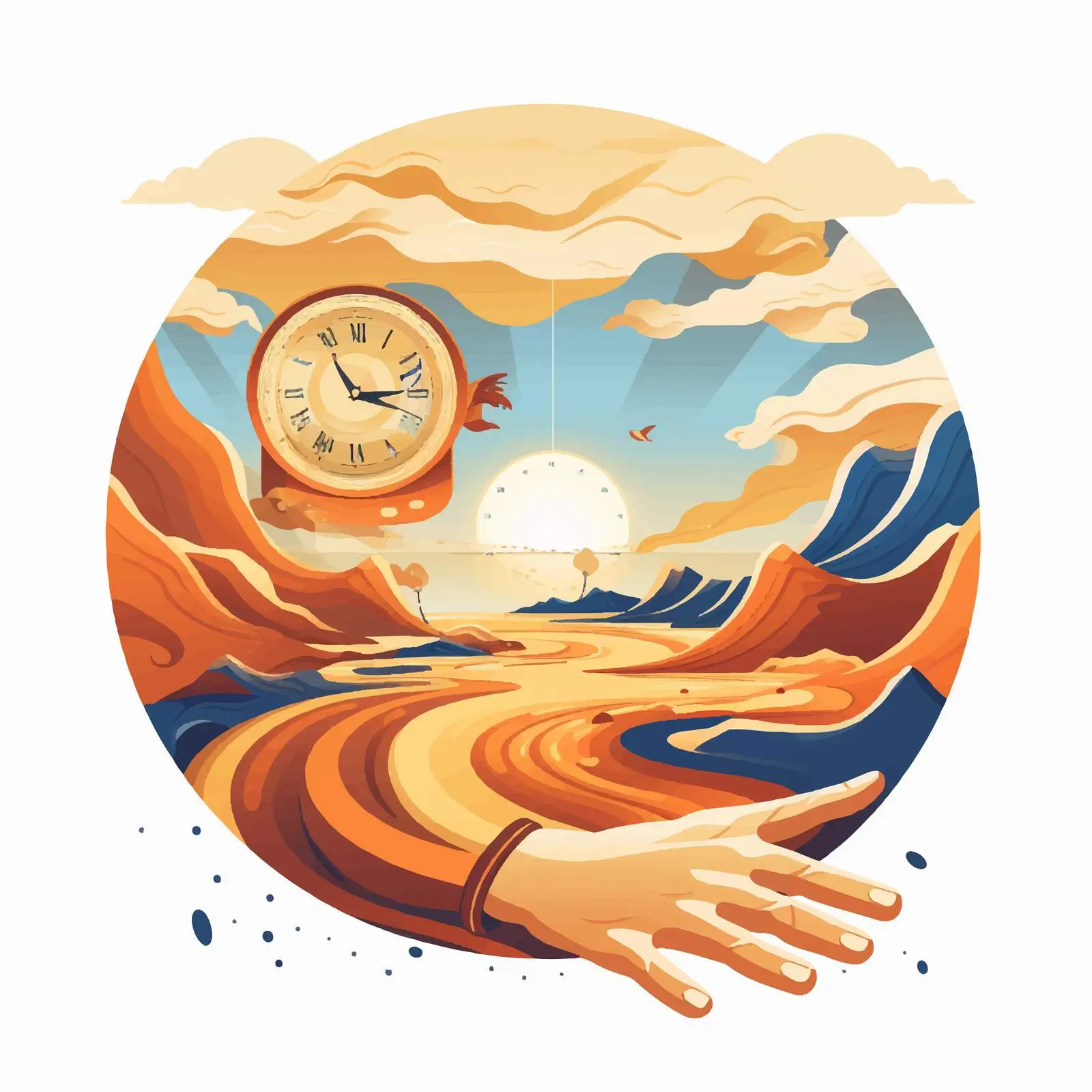 Time Passing and Life's Transience Concept Vector — free download from Dotvec