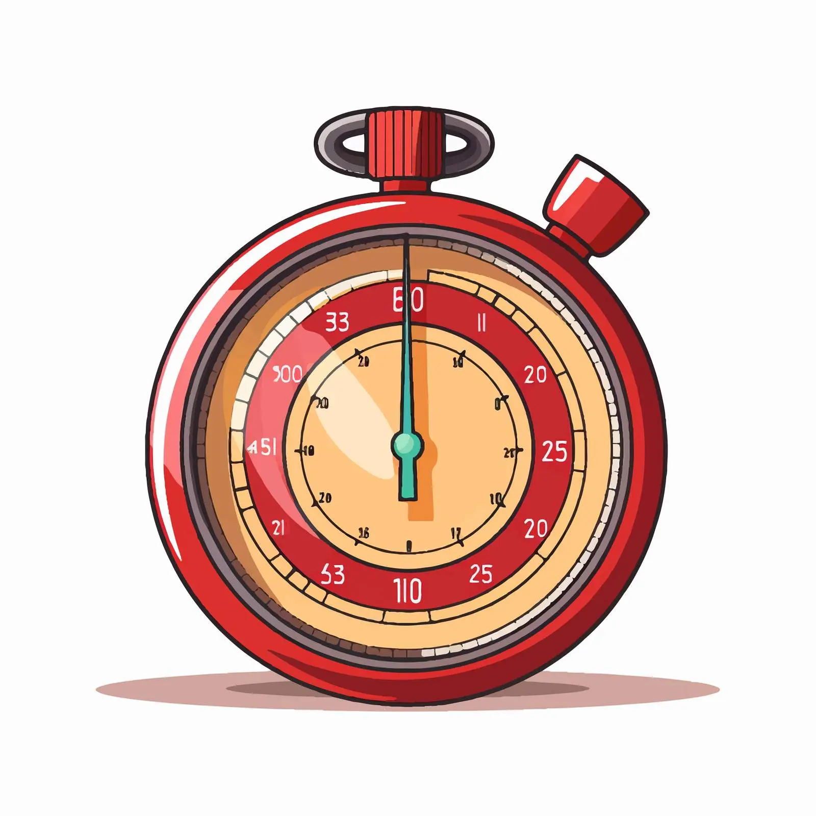 Cartoon Timer with Speed Lines Vector Illustration – free time measurement image from Dotvec
