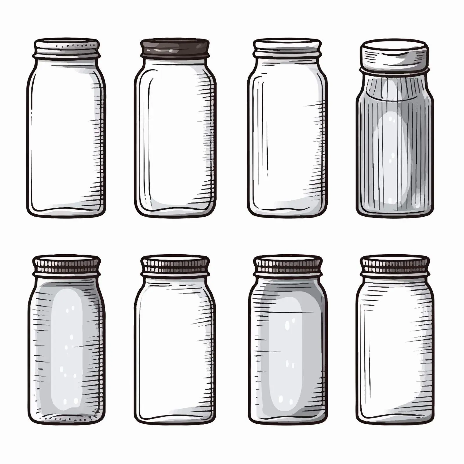Tin Bottle Line Vector Illustration on White Background — free download from Dotvec