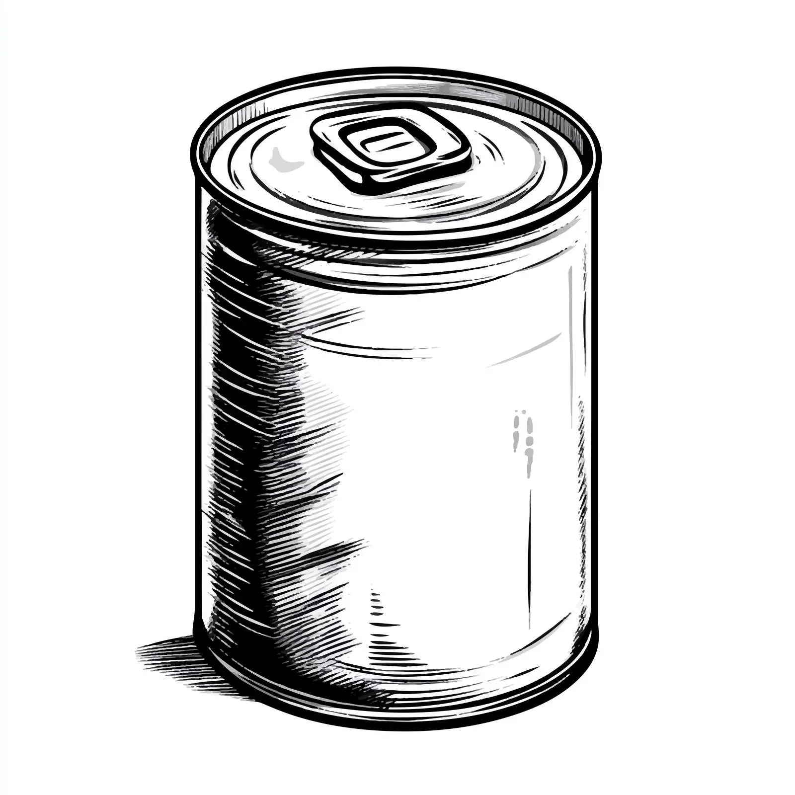 Black and White Tin Can Vector Illustration — free download from Dotvec