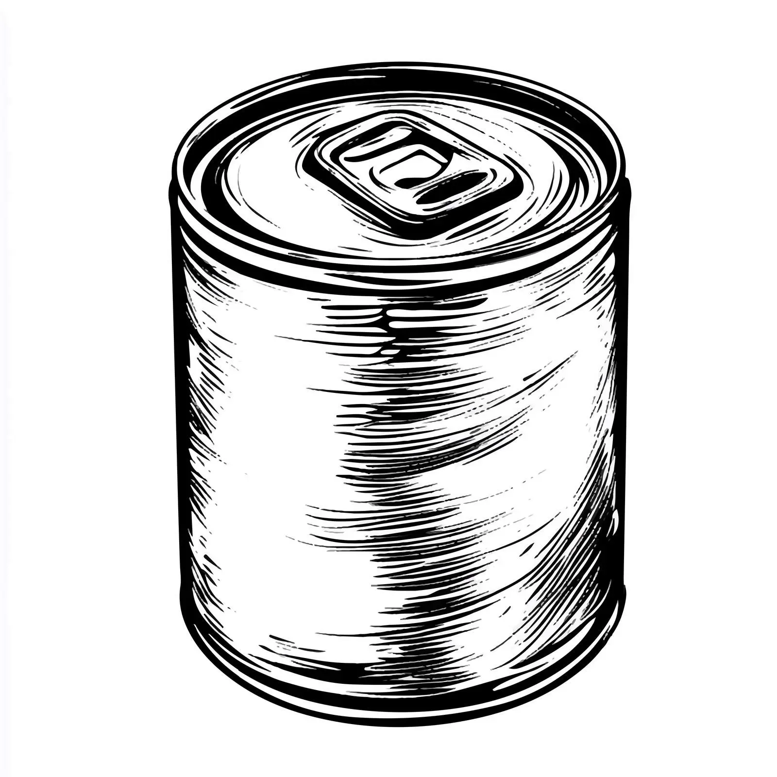 Black and White Tin Can Cartoon Vector Illustration — free download from Dotvec