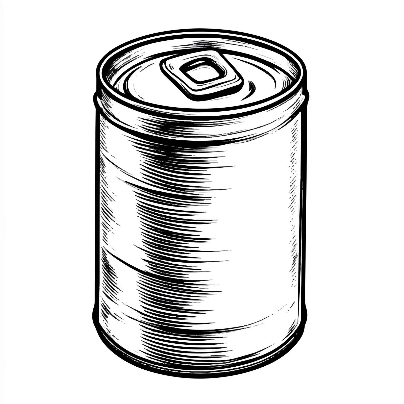 Black and White Tin Can Cartoon Illustration — free download from Dotvec