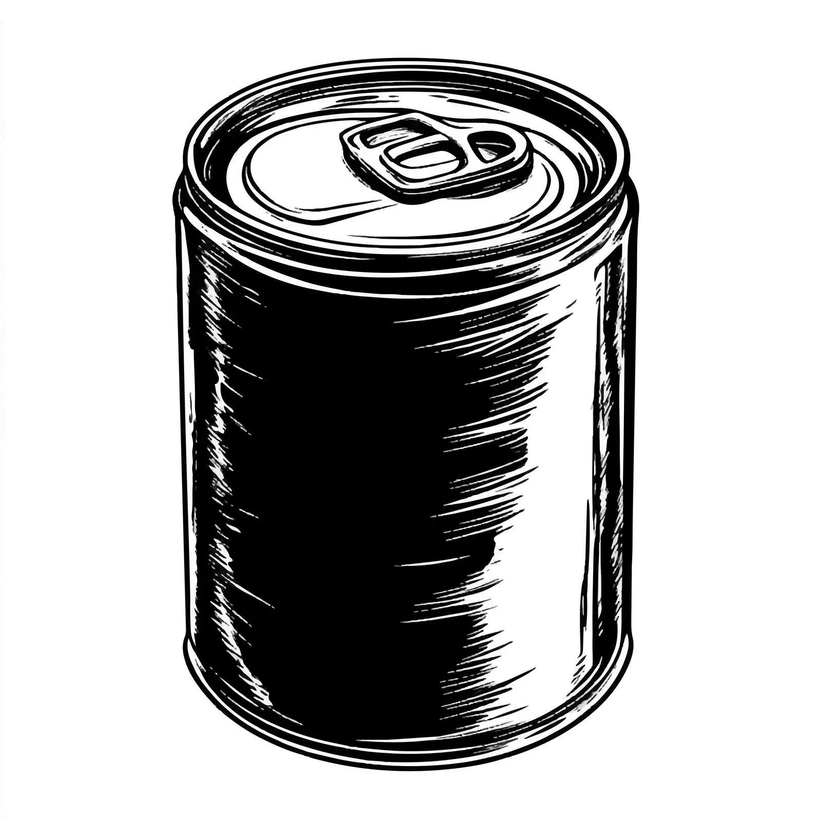 Black and White Tin Can Cartoon Vector Illustration — free download from Dotvec