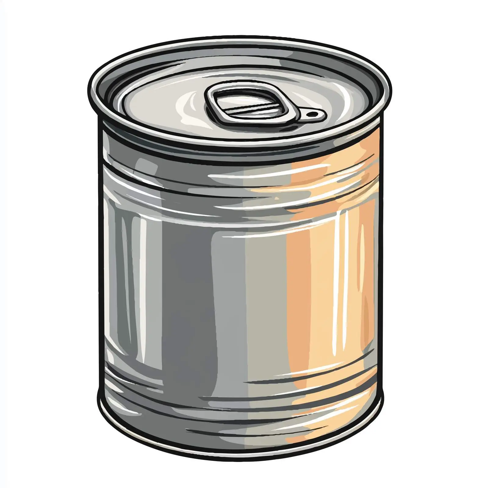 Hand-Drawn Cartoon Tin Can Vector Illustration — free download from Dotvec