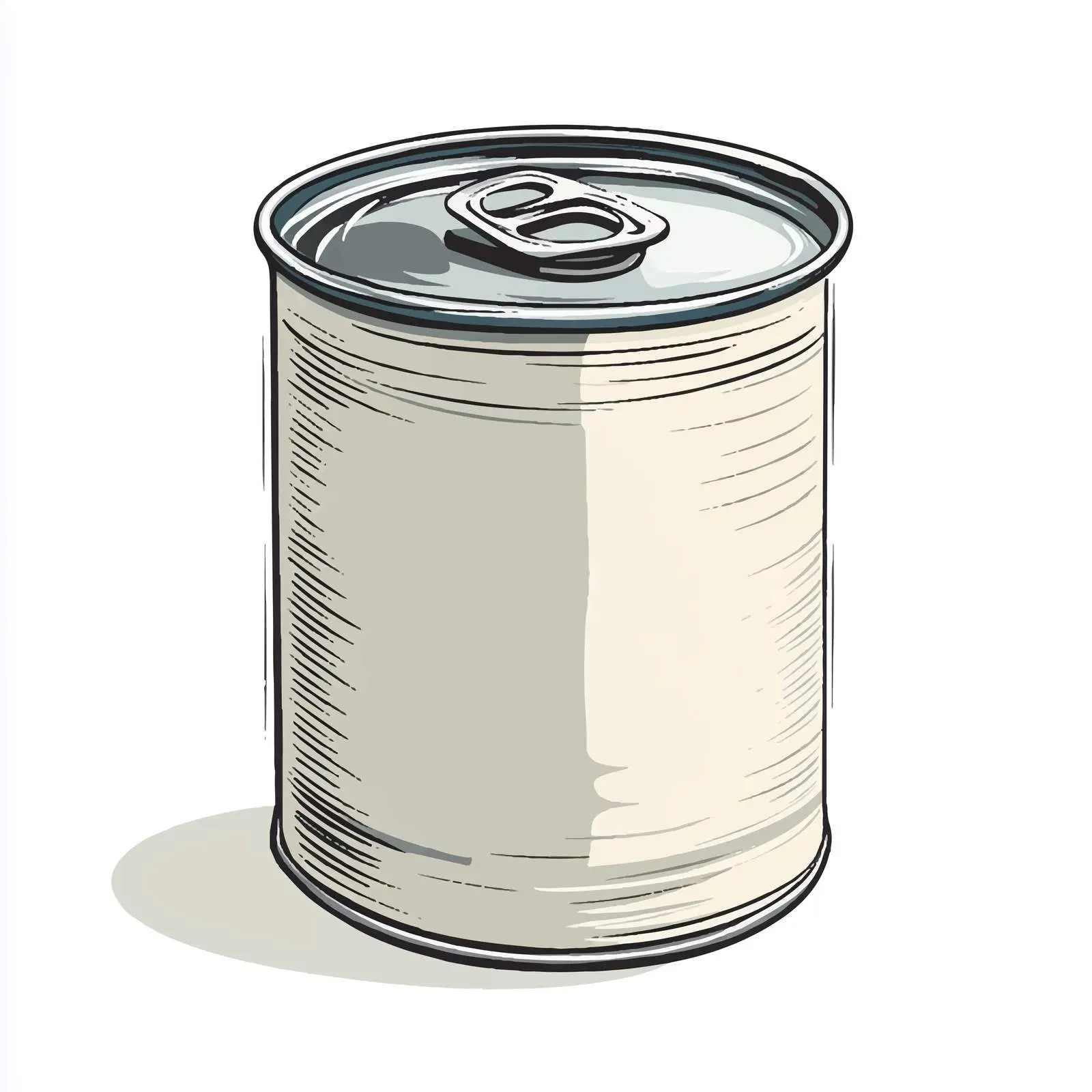 Hand-Drawn Cartoon Tin Can Vector Illustration — free download from Dotvec