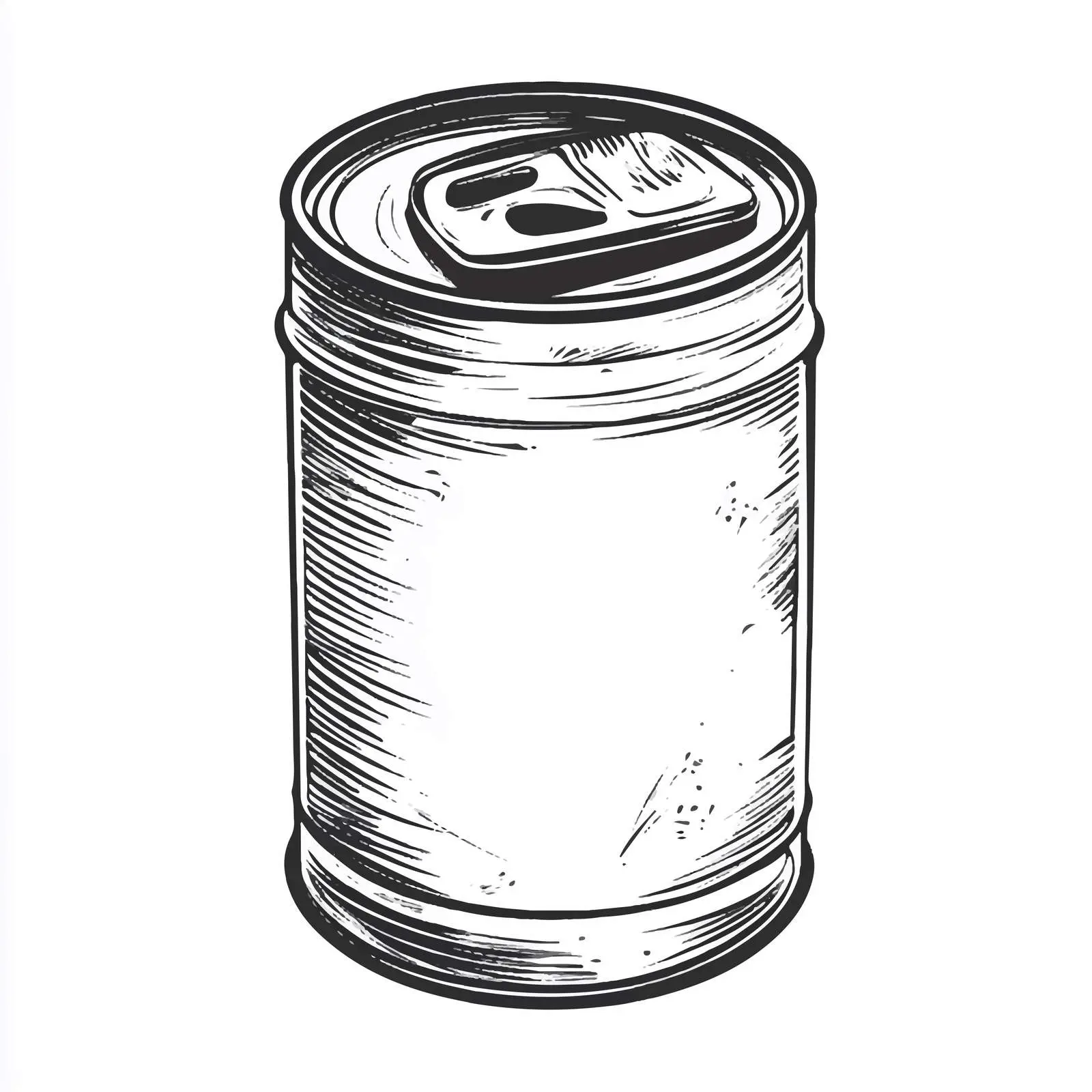 Black and White Tin Can Waste Illustration — free download from Dotvec