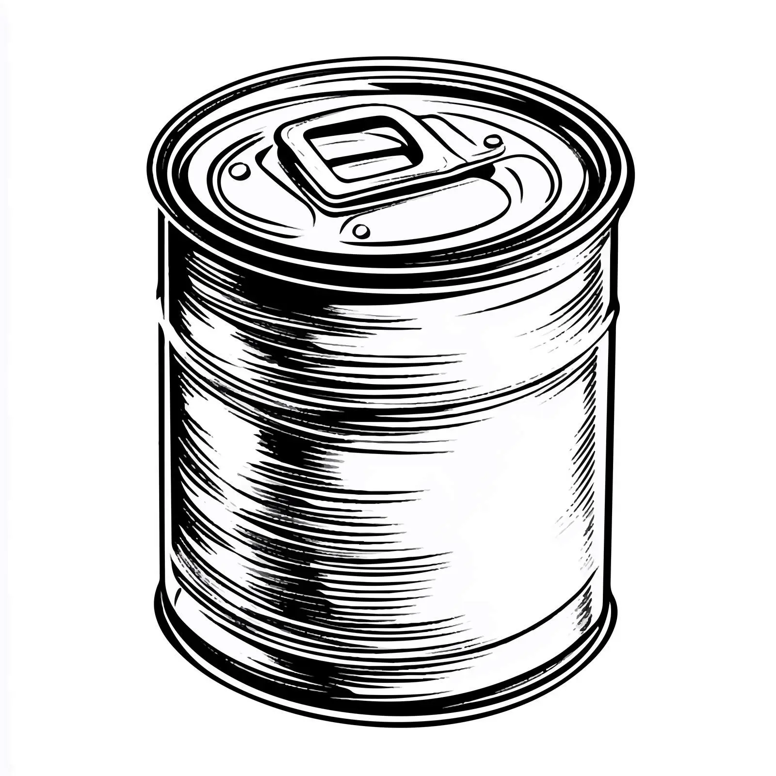 Black and White Tin Can Waste Vector Illustration — free download from Dotvec