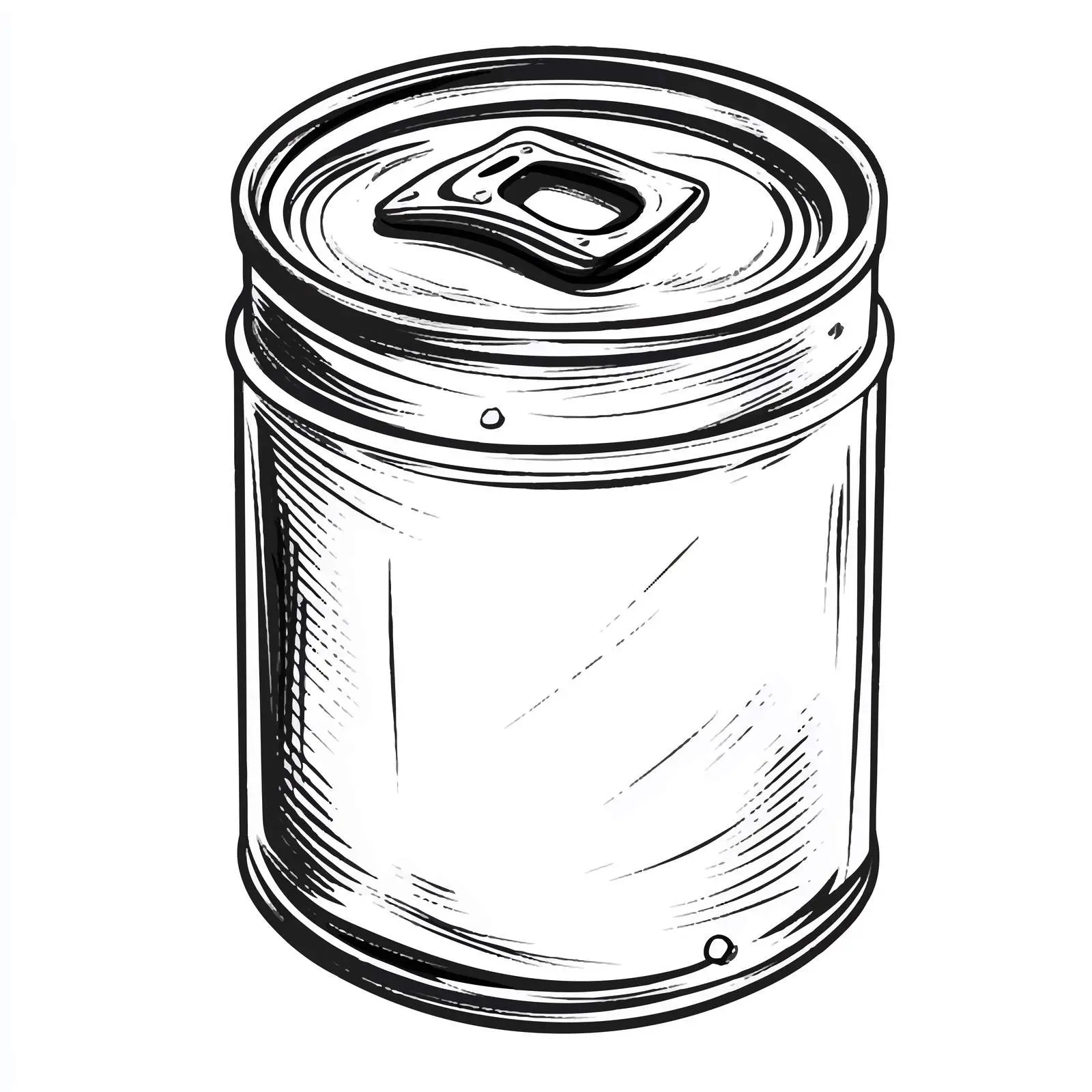 Black and White Tin Can Waste Cartoon Vector — free download from Dotvec