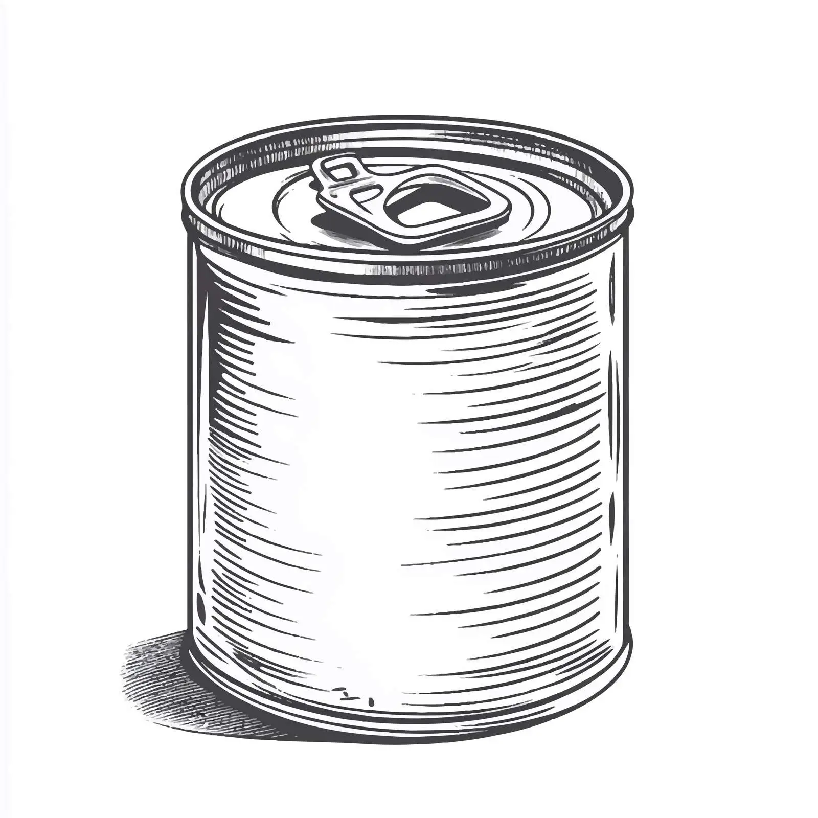Black and White Tin Can Waste Cartoon Vector — free download from Dotvec
