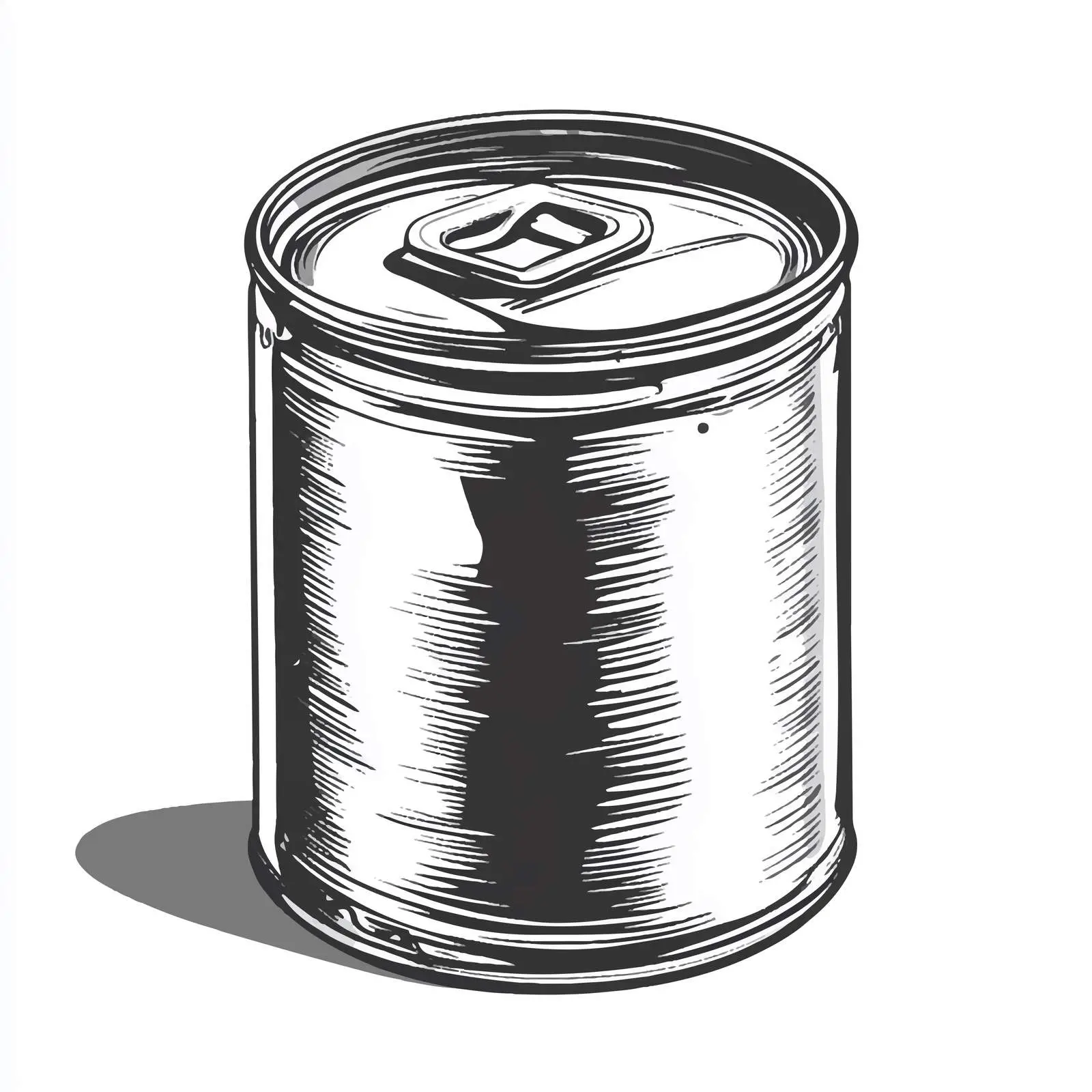Black and White Tin Can Waste Illustration — free download from Dotvec