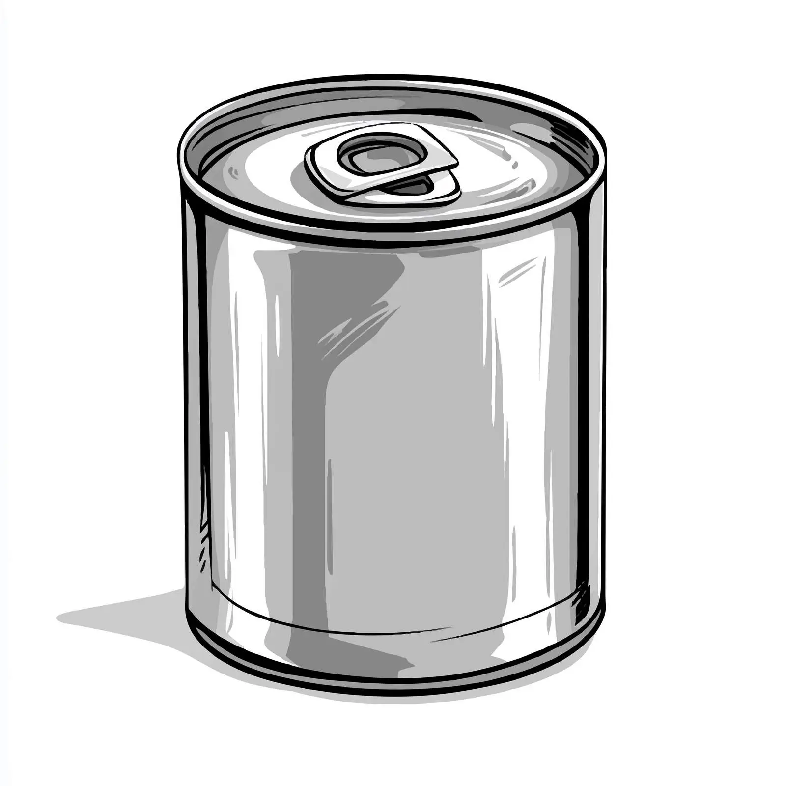 Grayscale Cartoon Vector of Tinned Can — free download from Dotvec